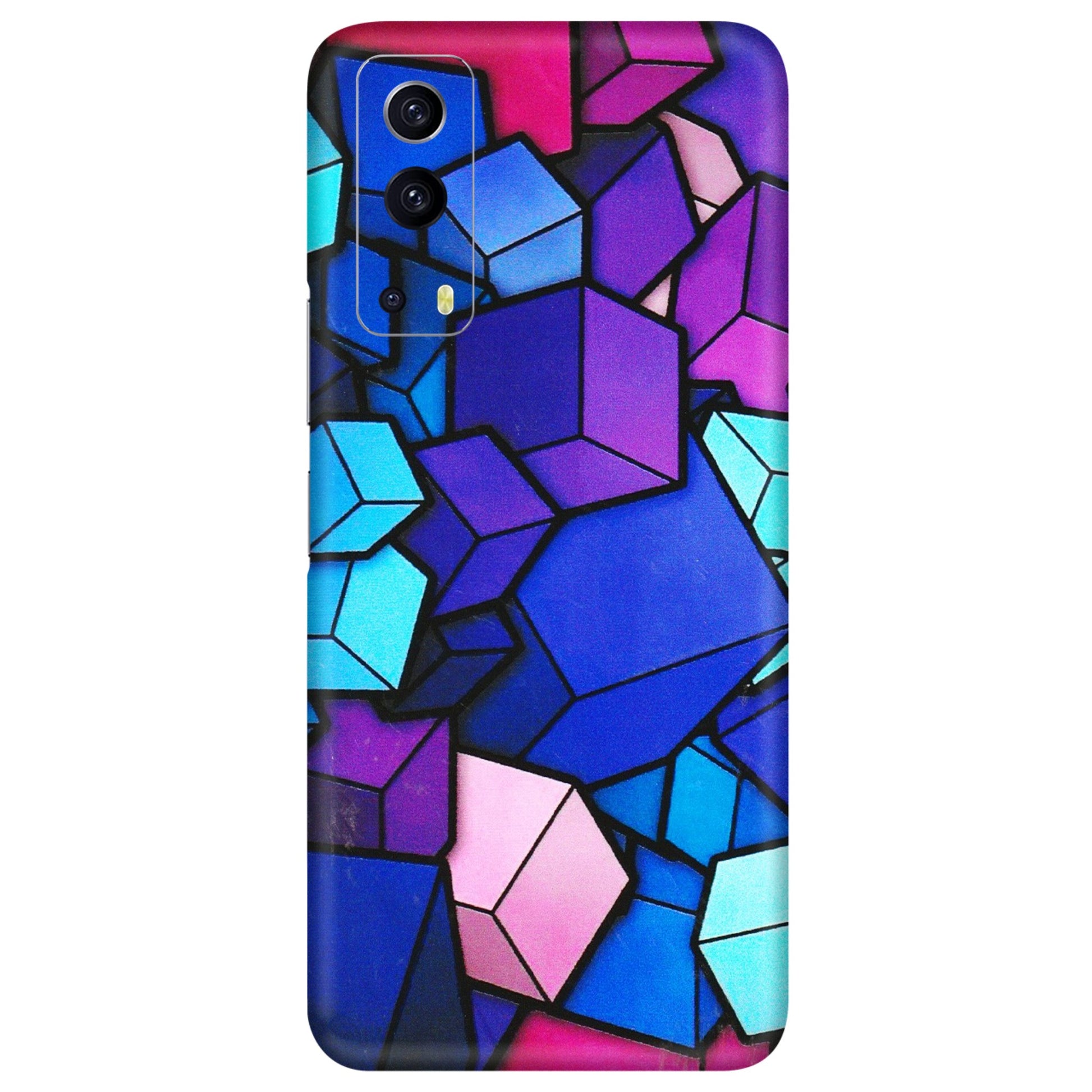 IQOO Phone Skins (All Models) - Cube Doodle - 3D Embossed Finish (L-141) IQOO Z3 5G