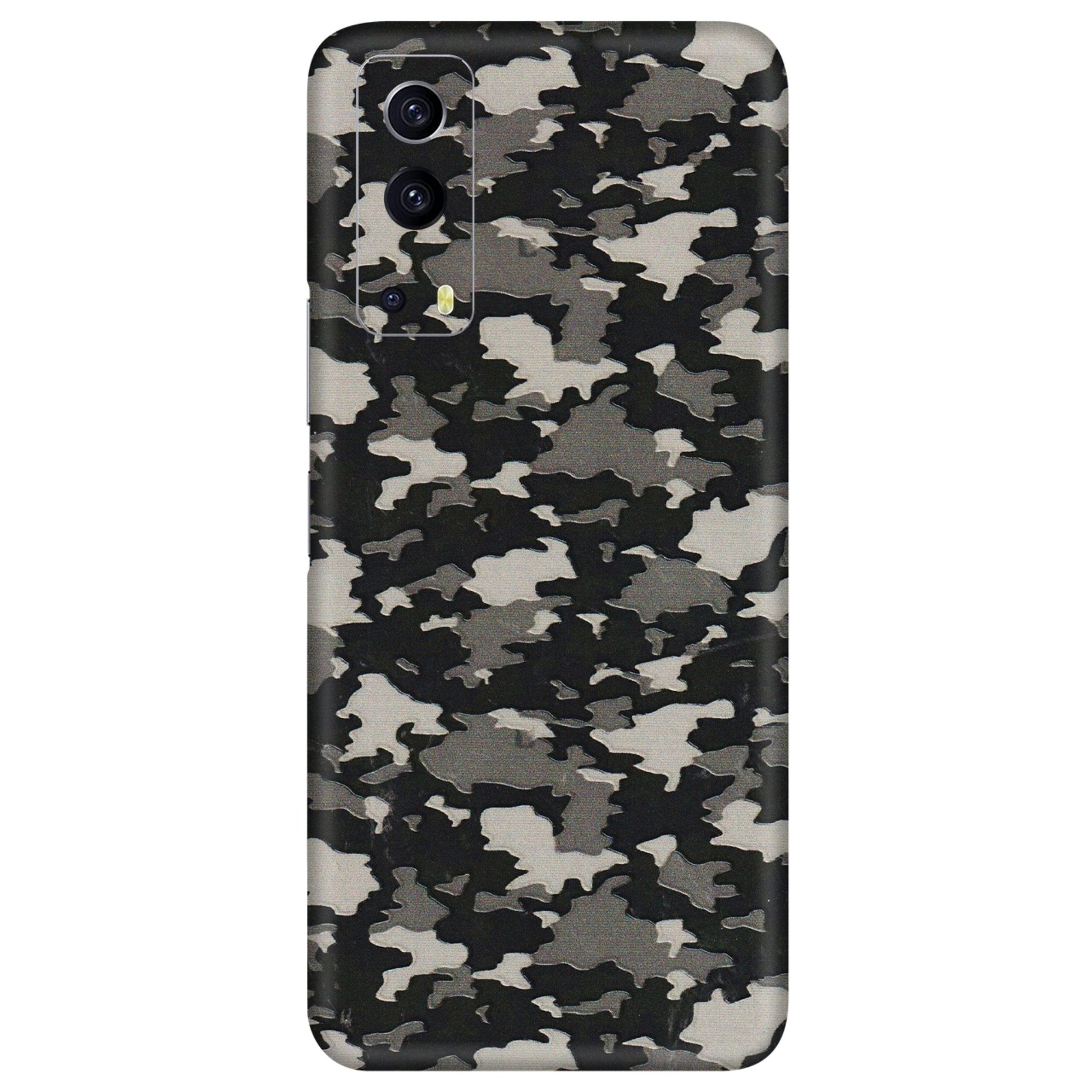 IQOO Phone Skins (All Models) - Black/Grey Camoflaunge - 3D Embossed Finish (L-142) IQOO Z3 5G