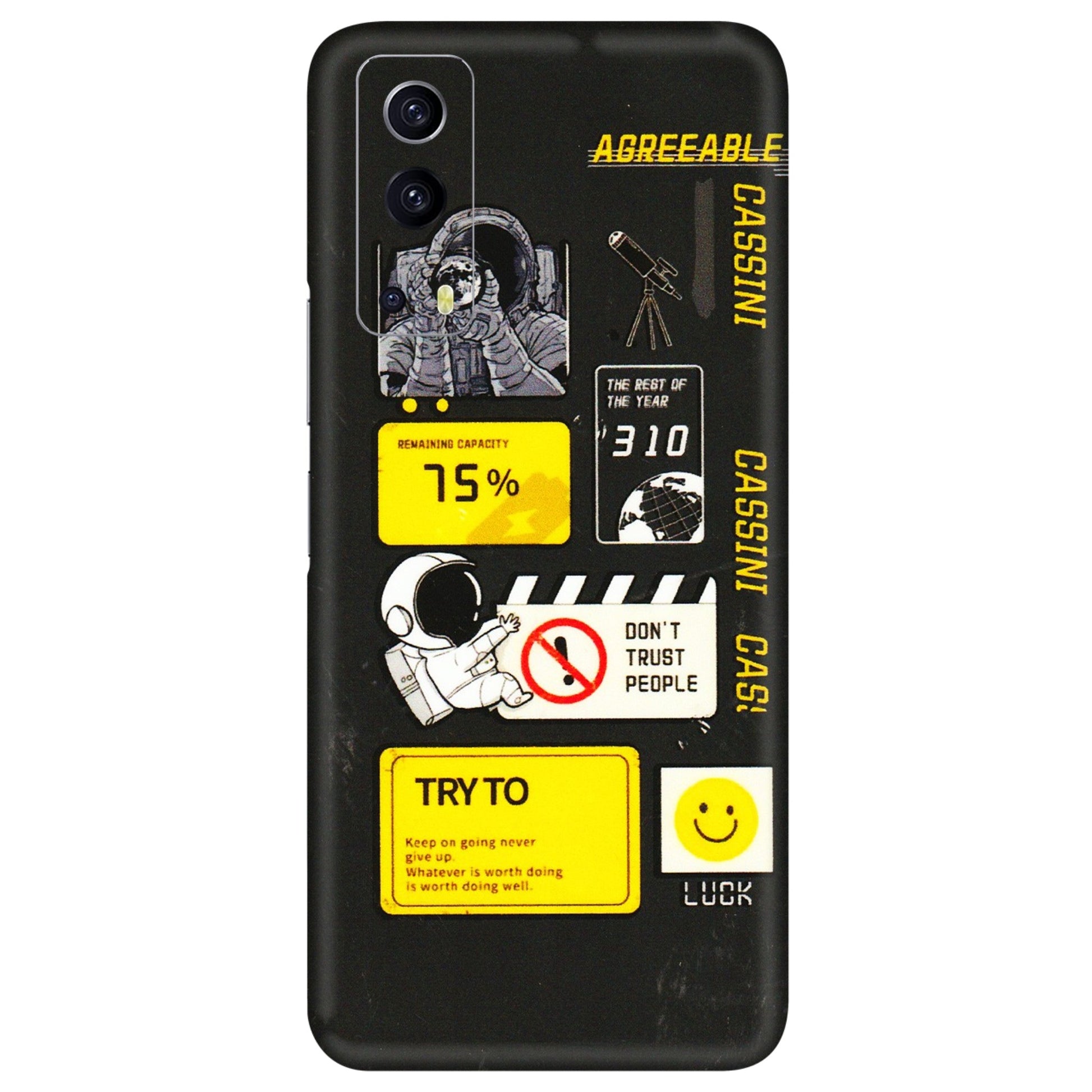IQOO Phone Skins (All Models) - Black Cassini - 3D Embossed Finish (L-161) IQOO Z3 5G