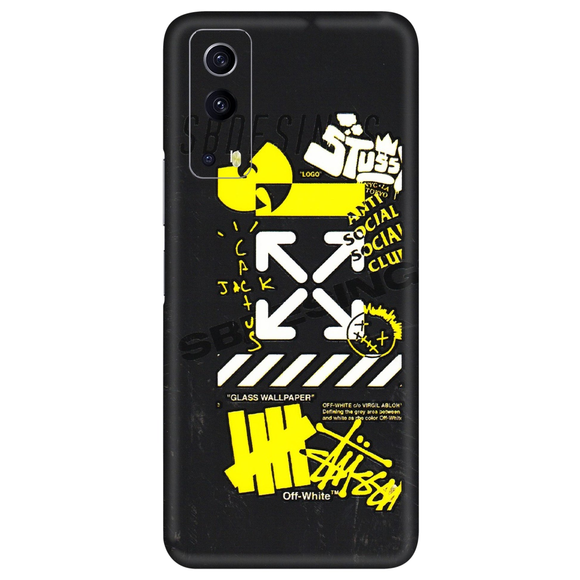 IQOO Phone Skins (All Models) - Anti Social Graffiti - 3D Embossed Finish (L-198) IQOO Z3 5G