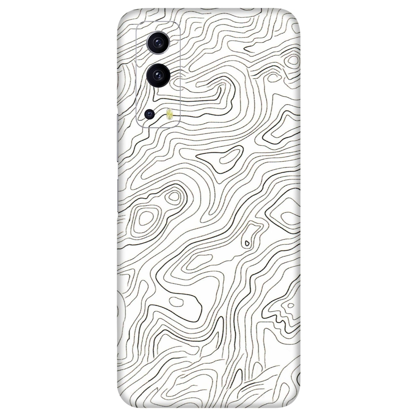 IQOO Phone Skins (All Models) - White Black Swirls - 3D Embossed Finish (L-219) IQOO Z3 5G
