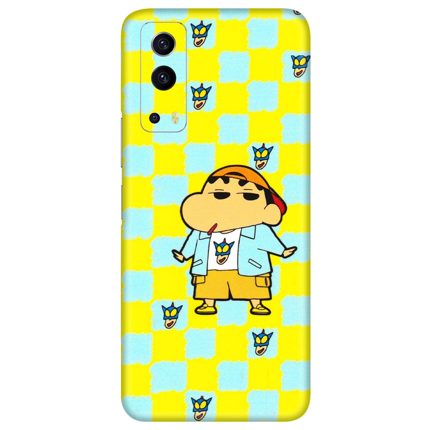 IQOO Phone Skins (All Models) - Yellow Blue Shinchan Cute - 3D Embossed Finish (L-221) IQOO Z3 5G