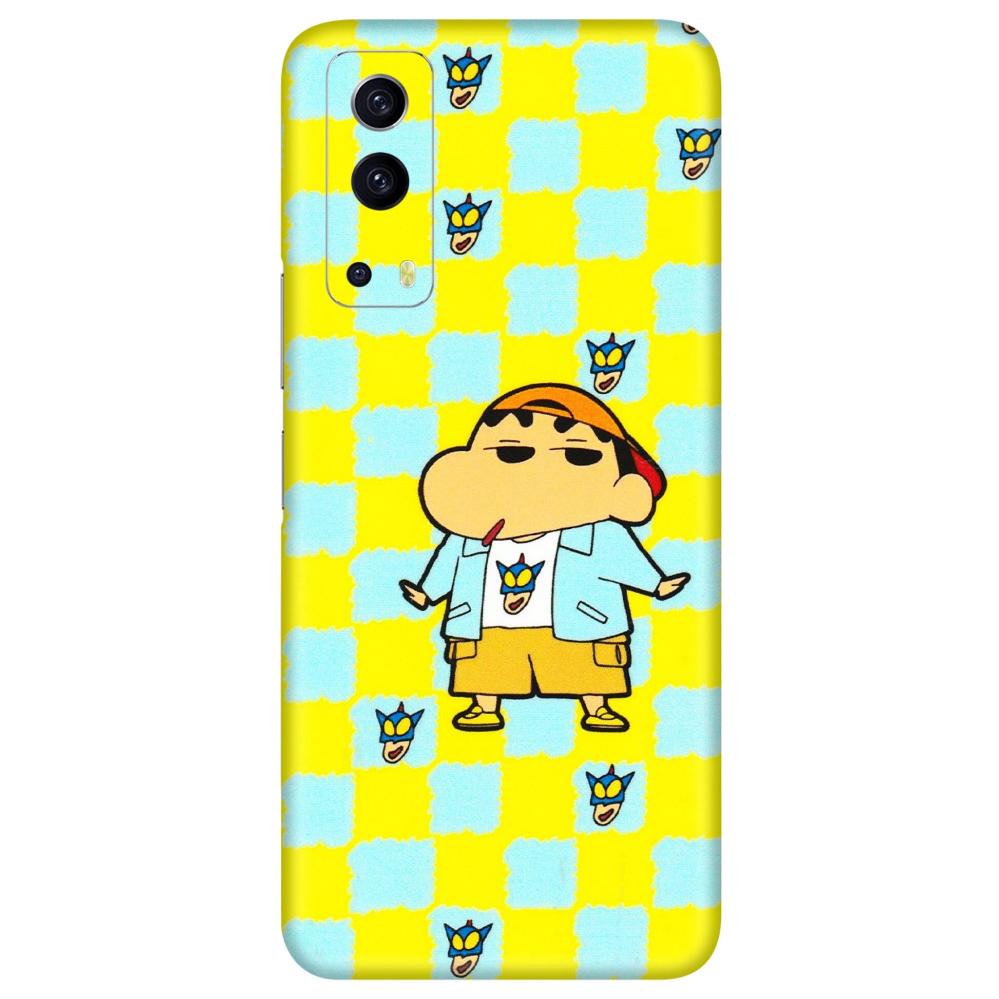 IQOO Phone Skins (All Models) - Yellow Blue Shinchan Cute - 3D Embossed Finish (L-221) IQOO Z3 5G
