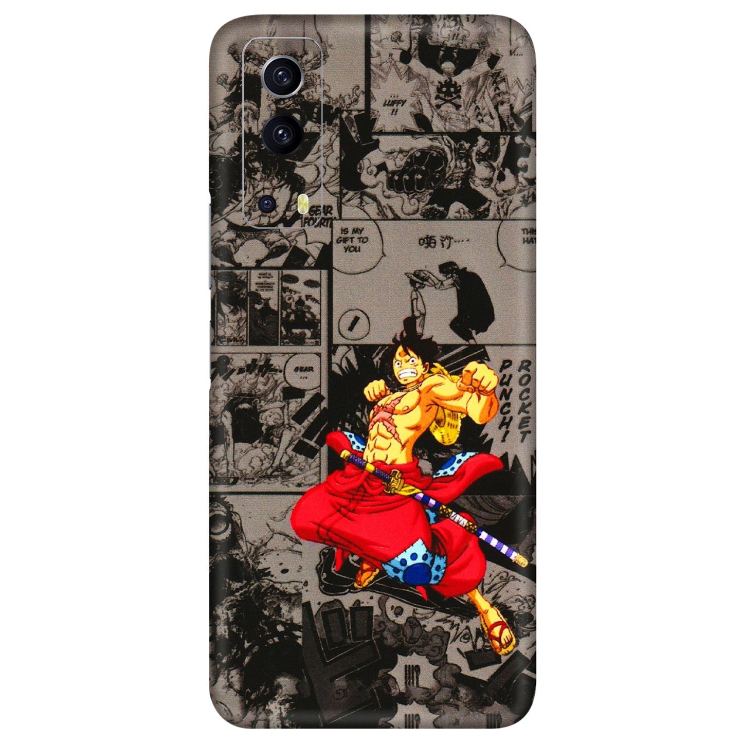 IQOO Phone Skins (All Models) - One Piece Rocket Punch Manga - 3D Embossed Finish (L-25) IQOO Z3 5G