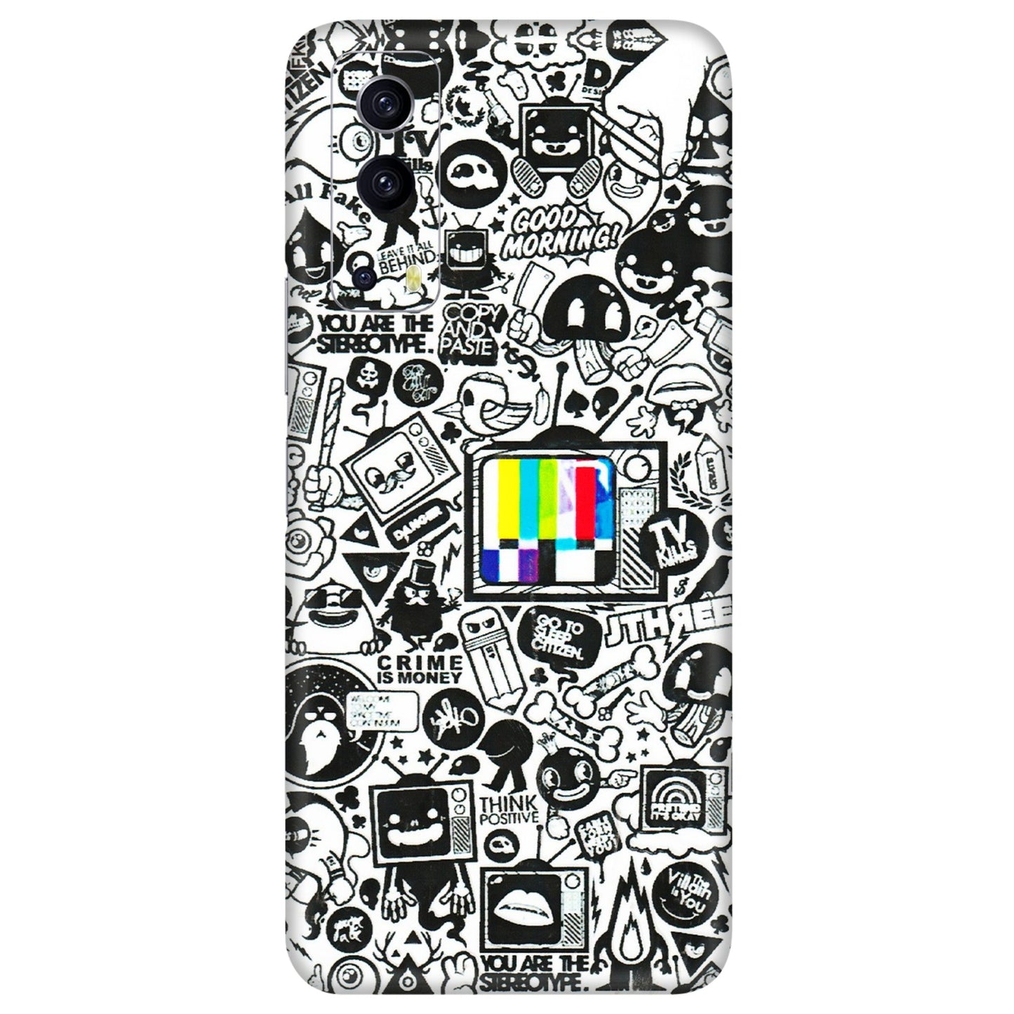 IQOO Phone Skins (All Models) - Doodles Positive Art - 3D Embossed Finish (L-263) IQOO Z3 5G