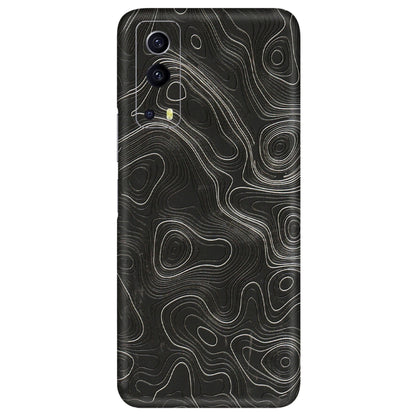 IQOO Phone Skins (All Models) - Abstract White Line Map - 3D Embossed Finish (L-269) IQOO Z3 5G