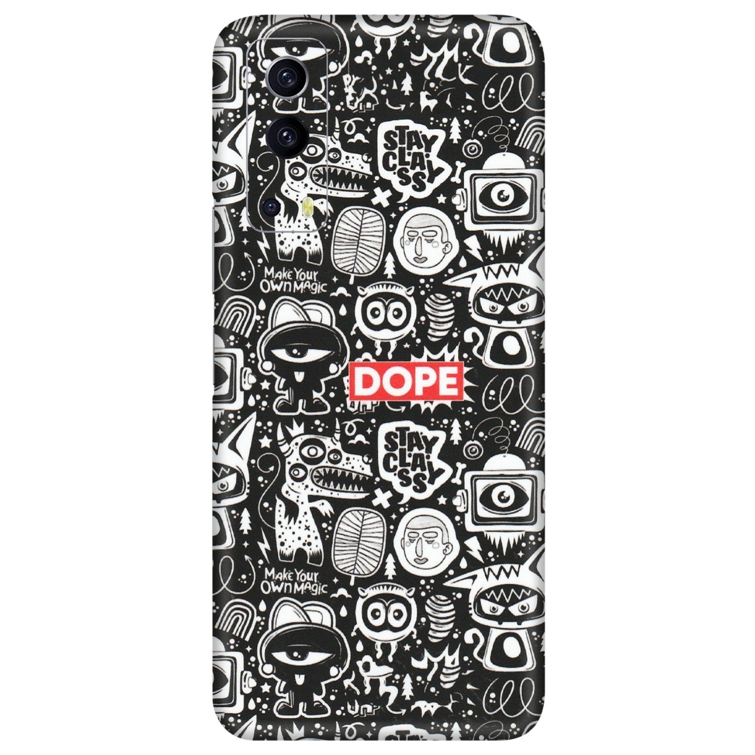 IQOO Phone Skins (All Models) - Dope Stay Classy Black Doodles - Matte Finish (M-126) IQOO Z3 5G