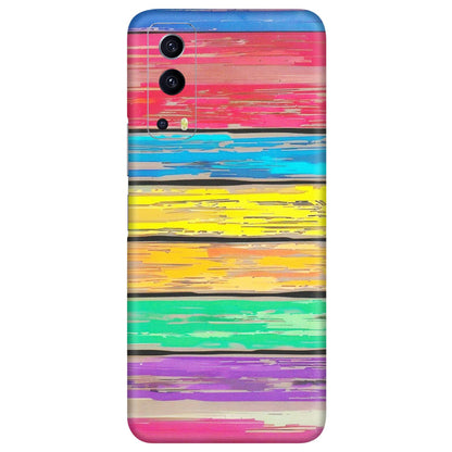 IQOO Phone Skins (All Models) - Multi Colour Wooden Wall - Matte Finish (M-96) IQOO Z3 5G