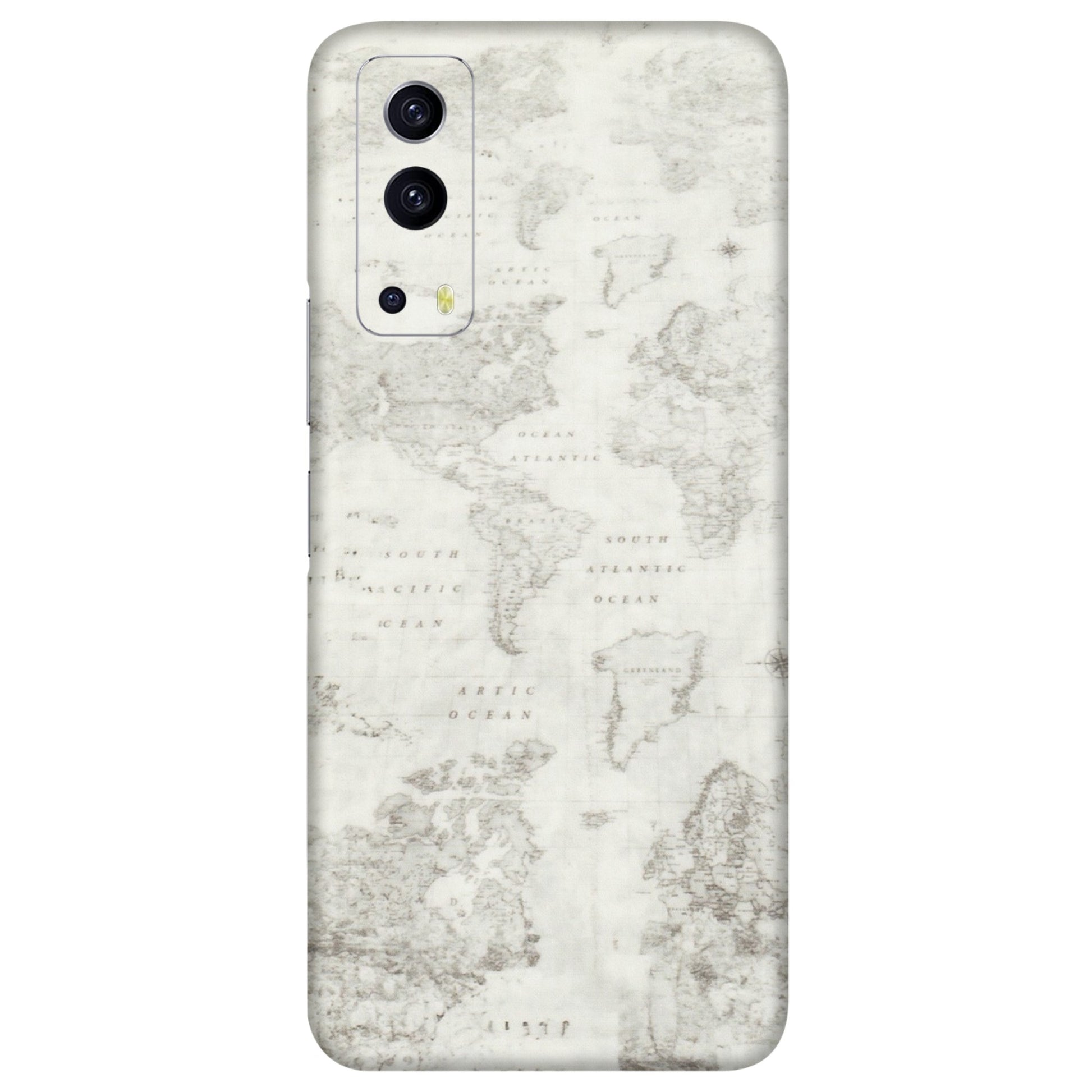 IQOO Phone Skins (All Models) - World Travel Map - Transparent Finish (T-04) IQOO Z3 5G