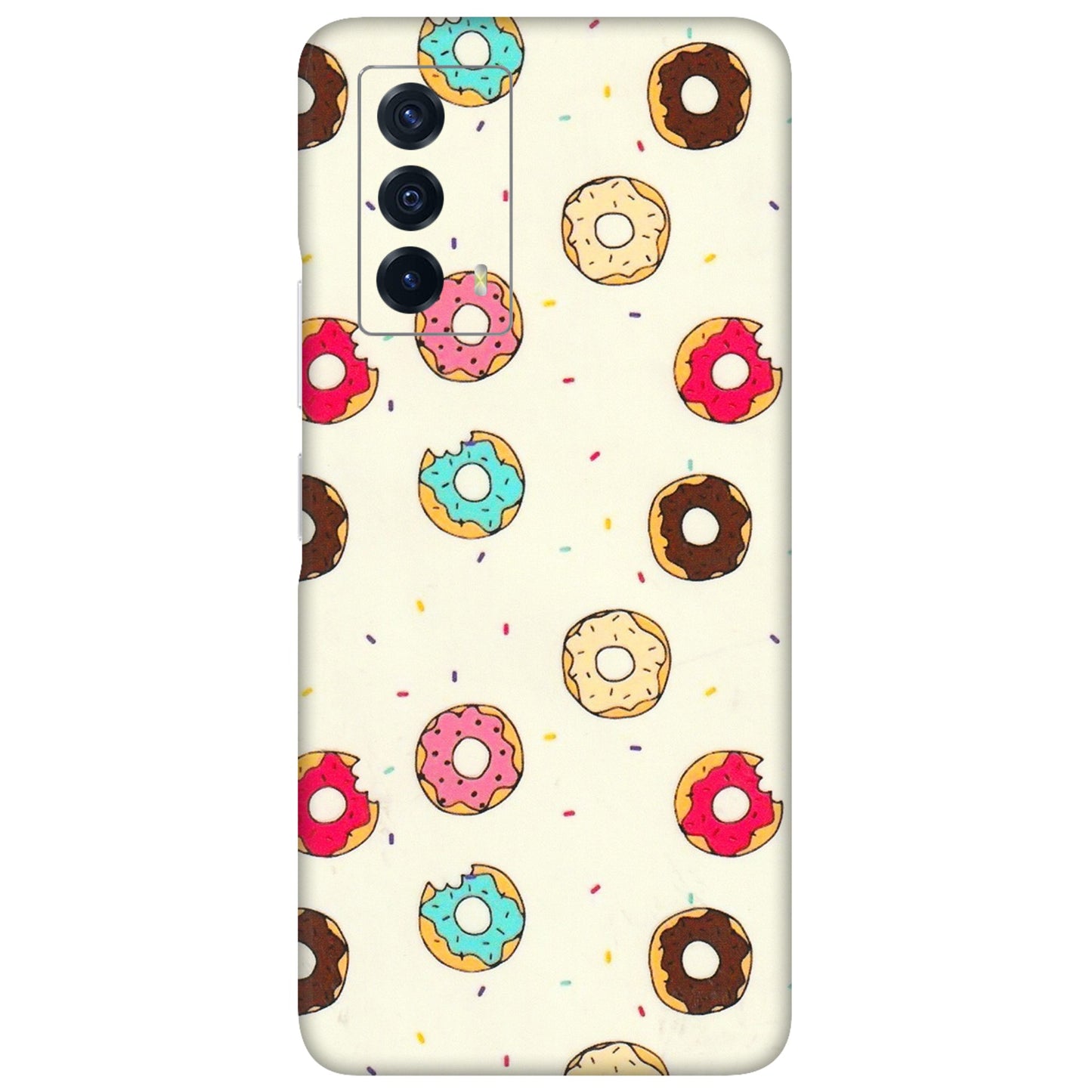 IQOO Phone Skins (All Models) - Mini Donuts Doodle Art - 3D Embossed Finish (L-122) IQOO Z5