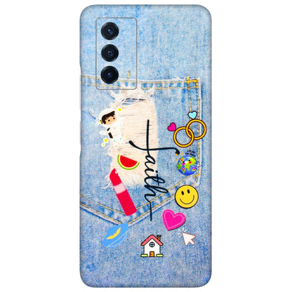 IQOO Phone Skins (All Models) - Denim Jeans Pocket - 3D Embossed Finish (L-134) IQOO Z5