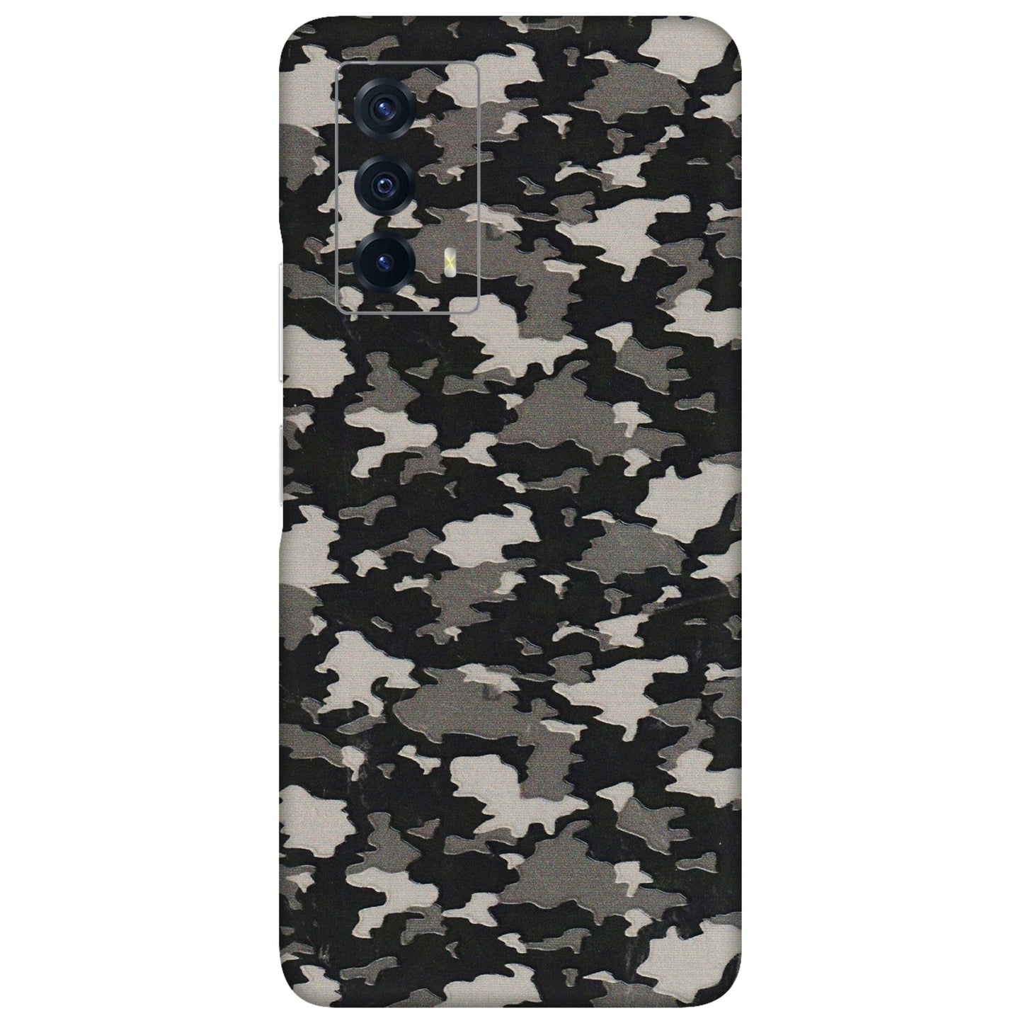 IQOO Phone Skins (All Models) - Black/Grey Camoflaunge - 3D Embossed Finish (L-142) IQOO Z5