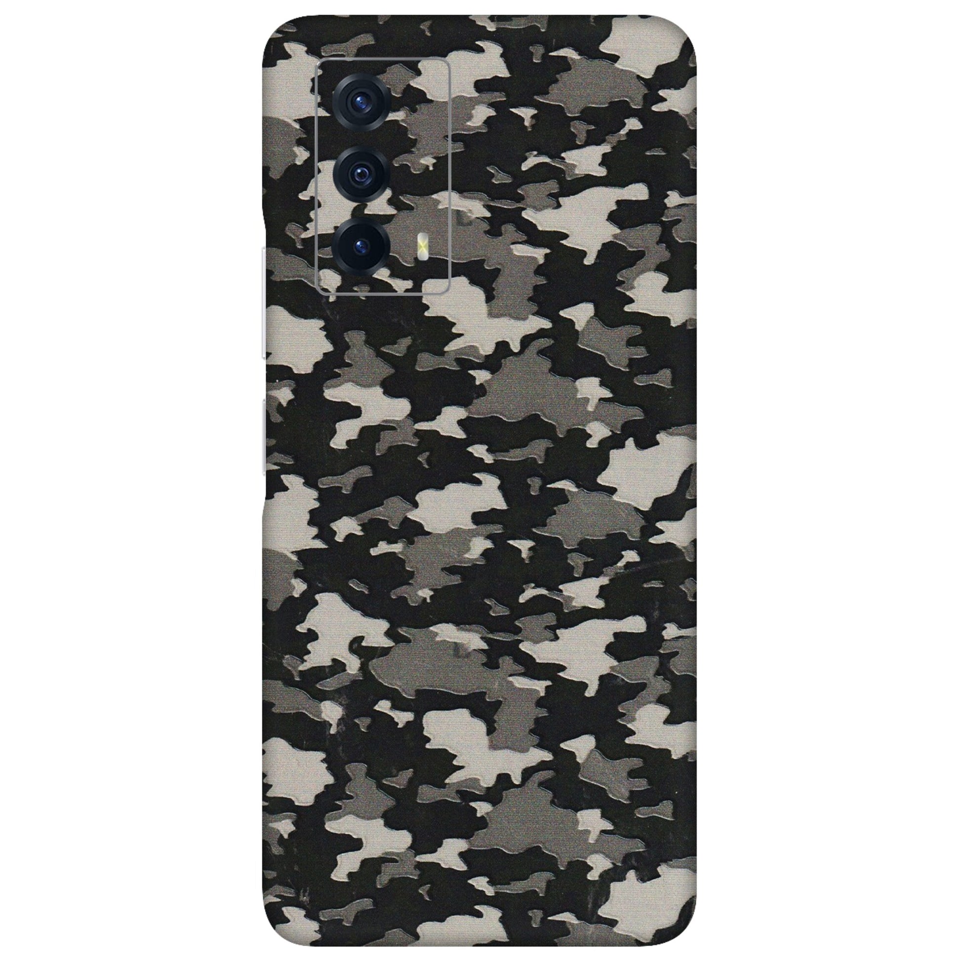 IQOO Phone Skins (All Models) - Black/Grey Camoflaunge - 3D Embossed Finish (L-142) IQOO Z5