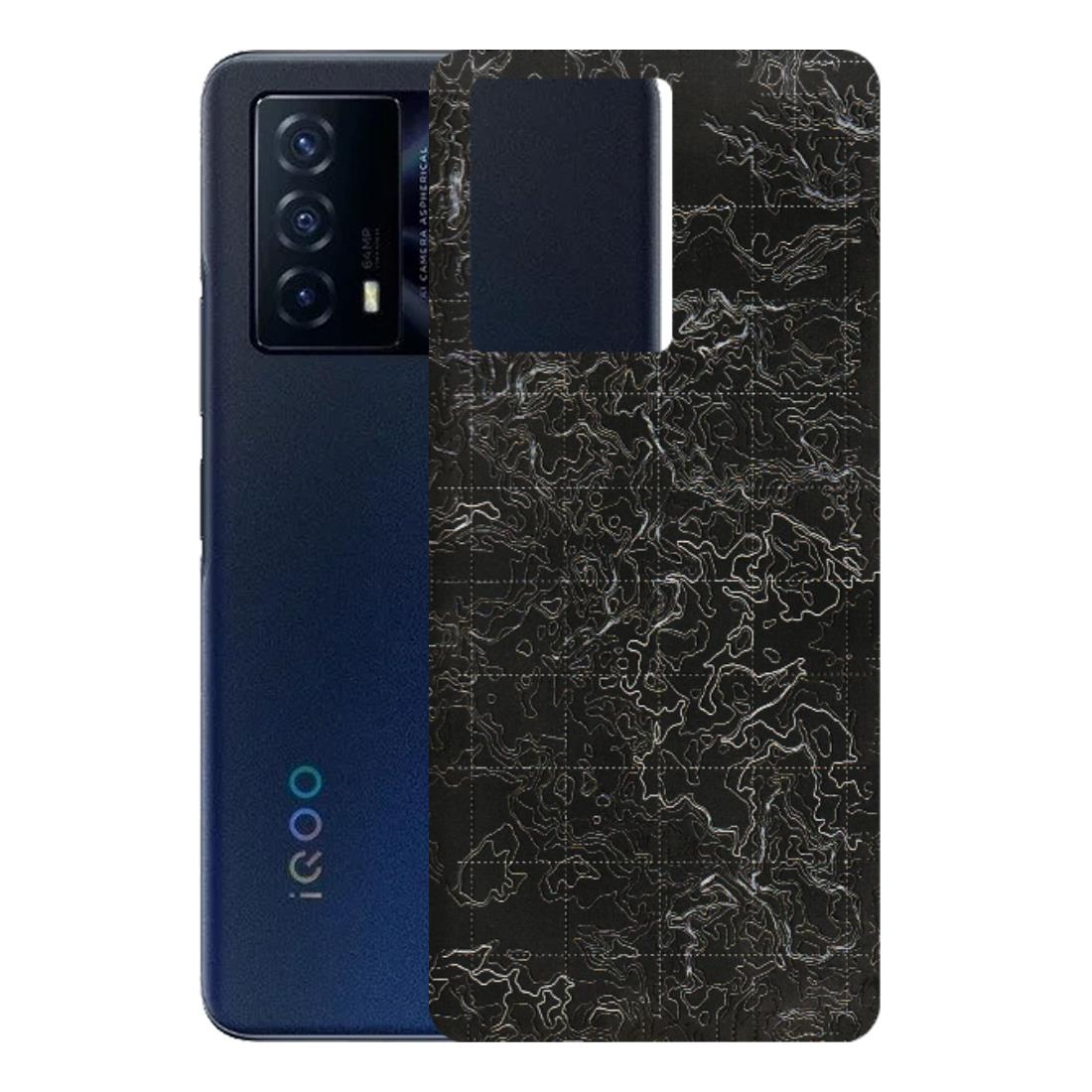 IQOO Phone Skins (All Models) - Black map Texture - 3D Embossed Finish (L-201) IQOO Z5