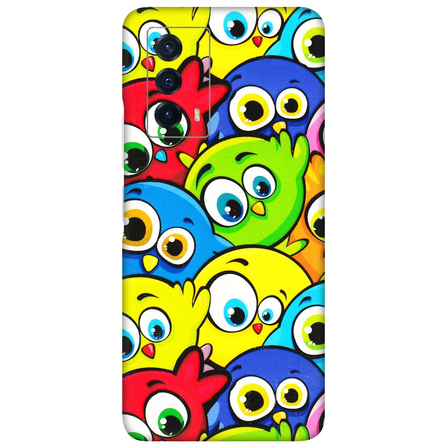 IQOO Phone Skins (All Models) - Cute Fluffy Birds - 3D Embossed Finish (L-213) IQOO Z5