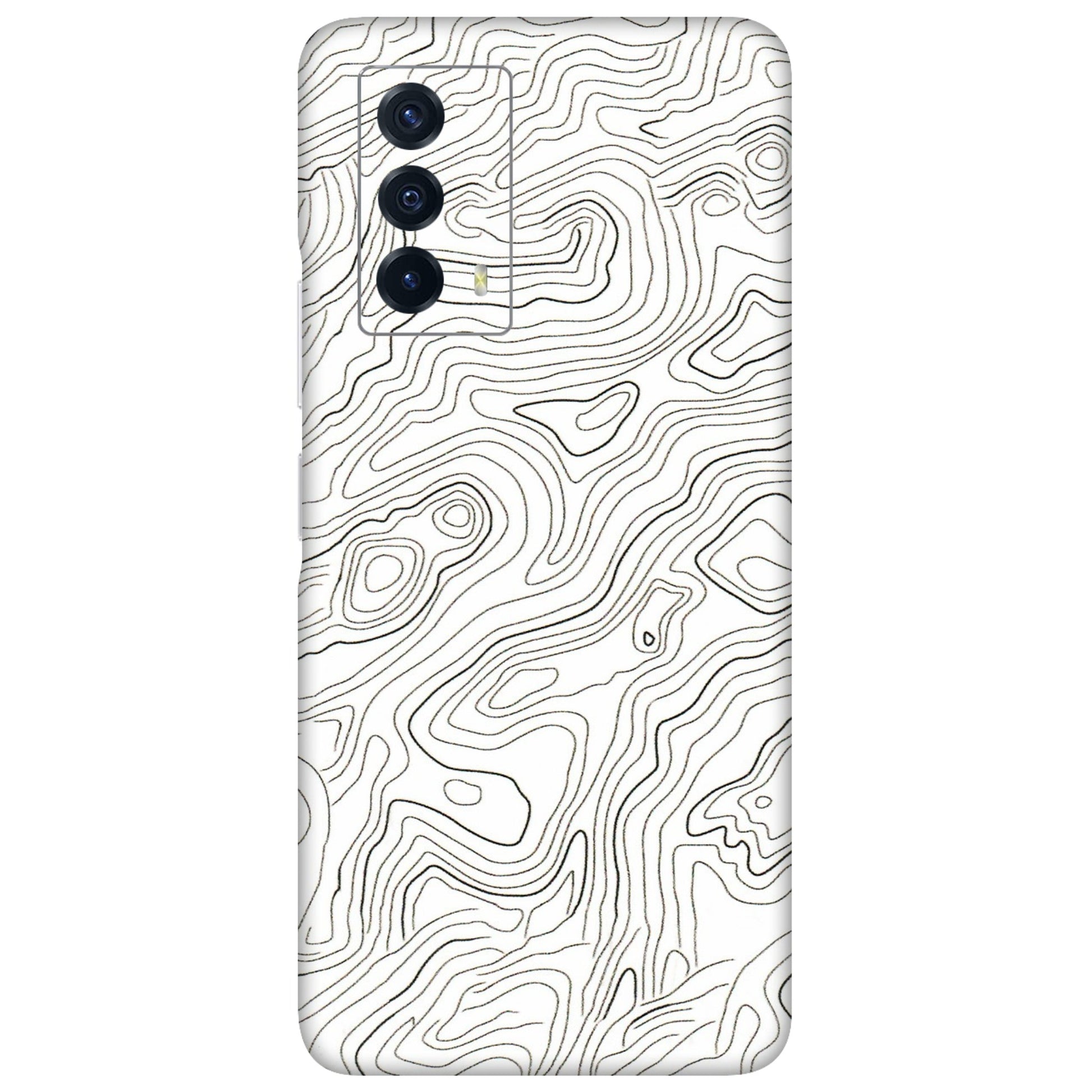 IQOO Phone Skins (All Models) - White Black Swirls - 3D Embossed Finish (L-219) IQOO Z5