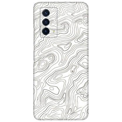 IQOO Phone Skins (All Models) - White Black Swirls - 3D Embossed Finish (L-219) IQOO Z5