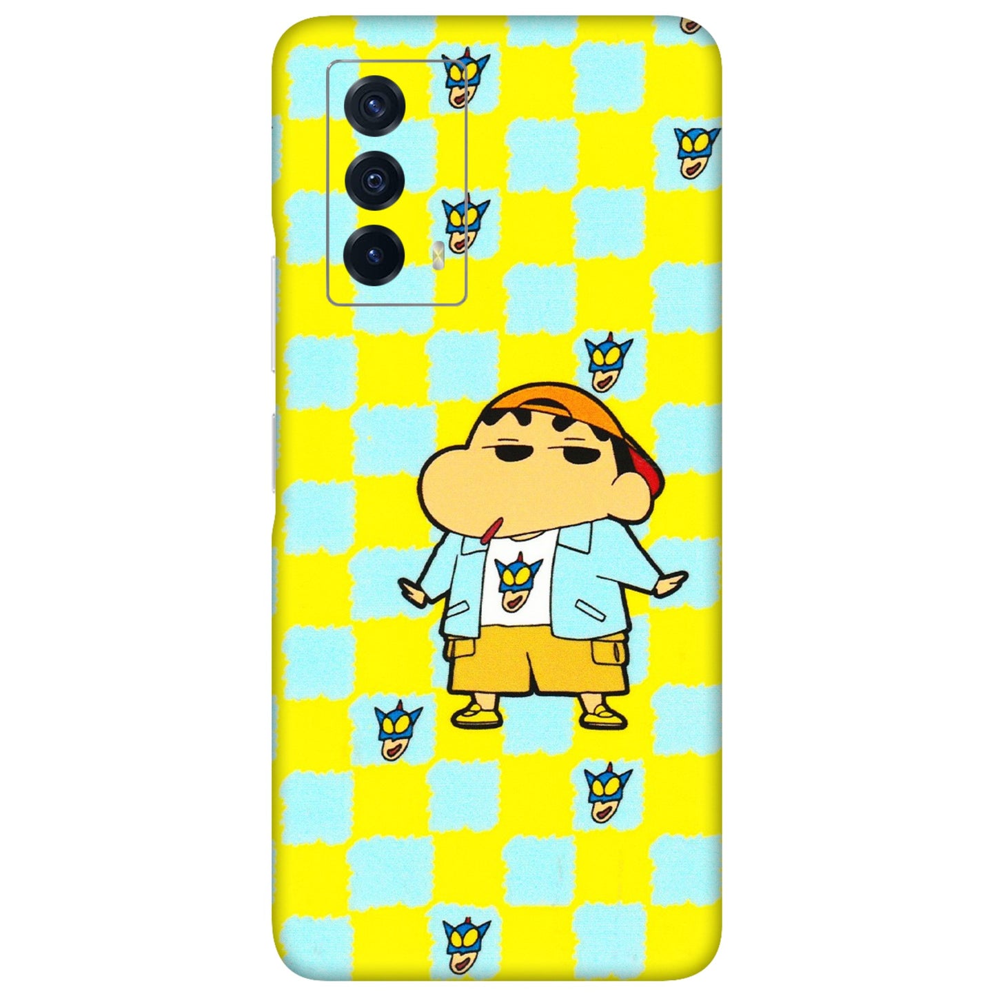 IQOO Phone Skins (All Models) - Yellow Blue Shinchan Cute - 3D Embossed Finish (L-221) IQOO Z5