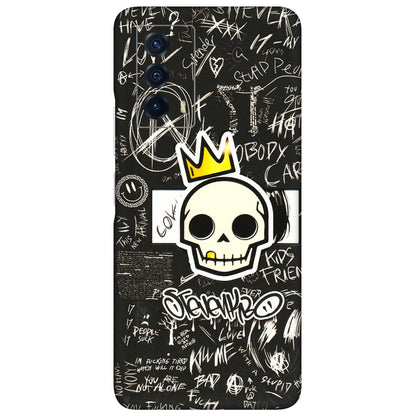 IQOO Phone Skins (All Models) - Funny Skull Black Chalk Grafitti - 3D Embossed Finish (L-22) IQOO Z5