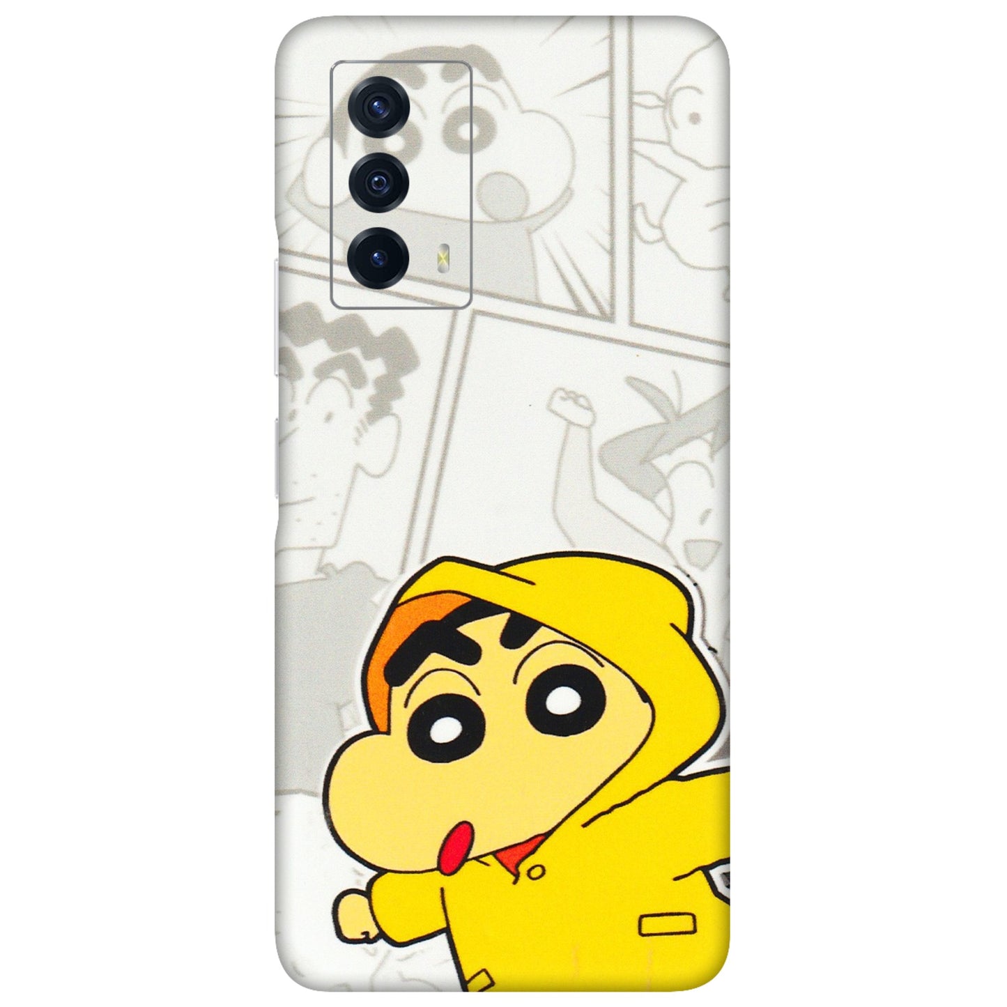 IQOO Phone Skins (All Models) - Yellow Shinchan Comic - 3D Embossed Finish (L-246) IQOO Z5