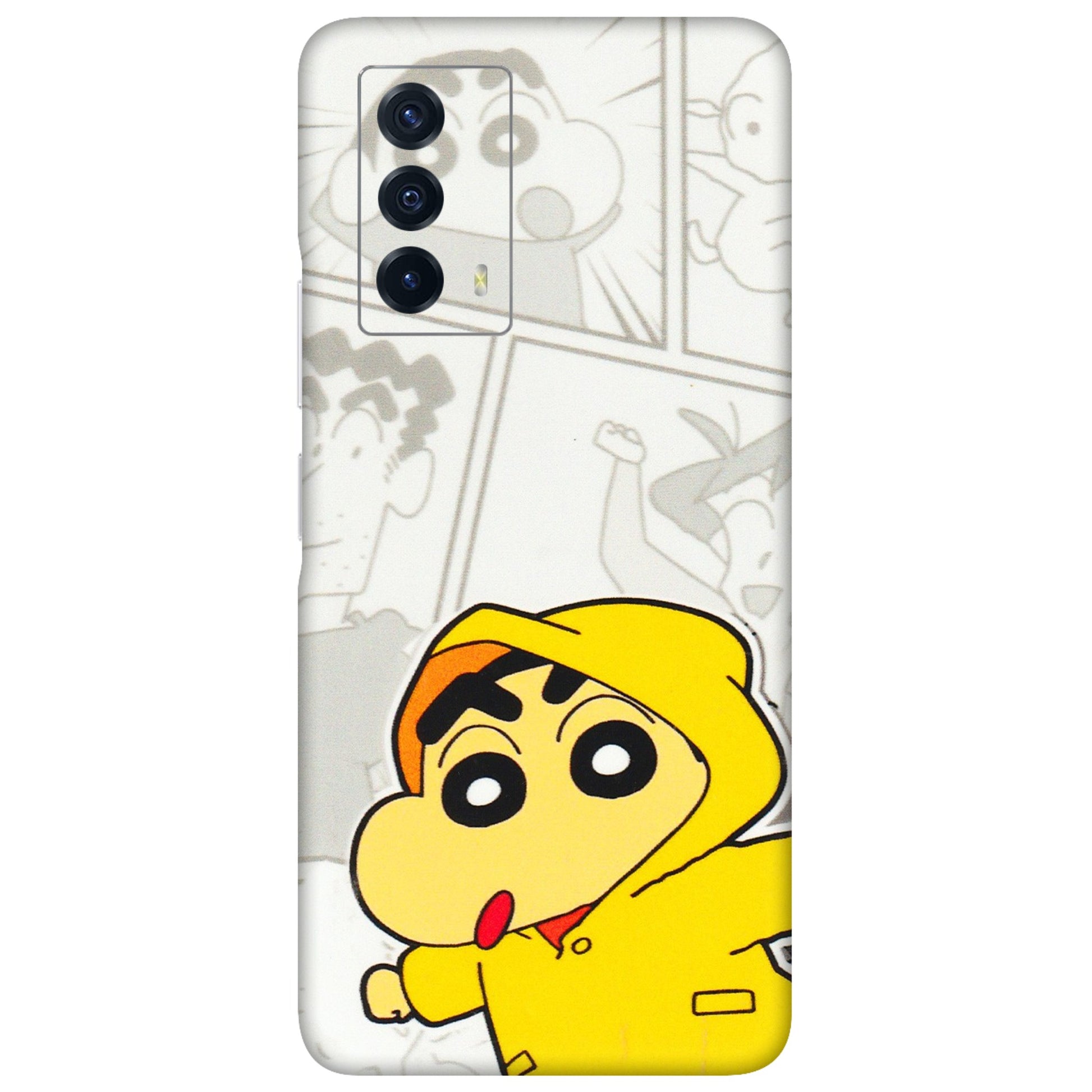 IQOO Phone Skins (All Models) - Yellow Shinchan Comic - 3D Embossed Finish (L-246) IQOO Z5