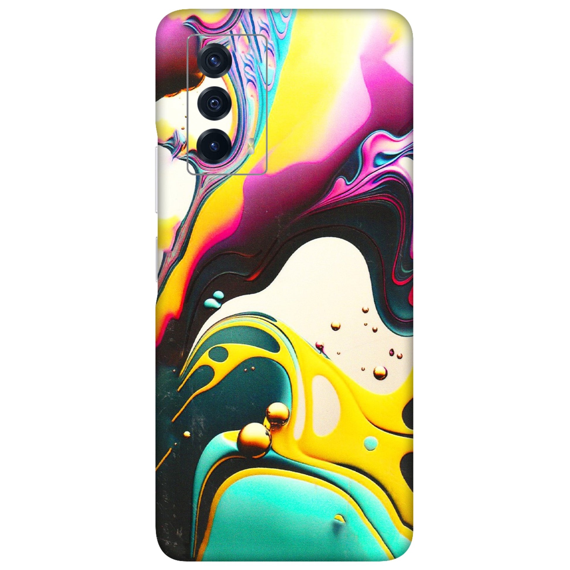 IQOO Phone Skins (All Models) - Multicolor Abstract pattern - 3D Embossed Finish (L-254) IQOO Z5