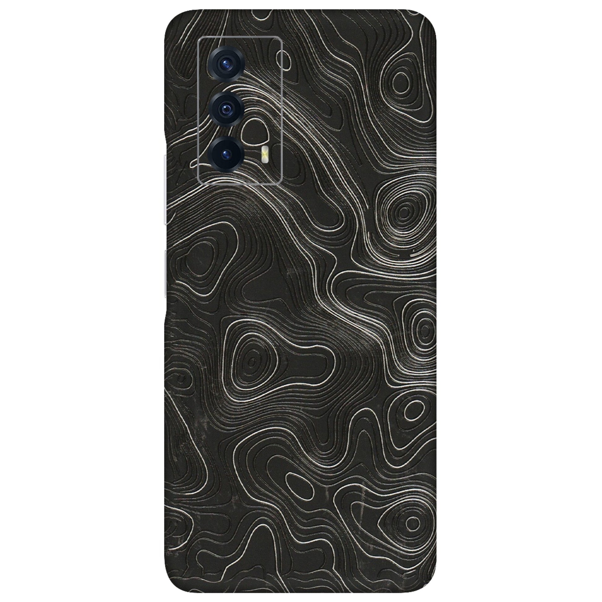IQOO Phone Skins (All Models) - Abstract White Line Map - 3D Embossed Finish (L-269) IQOO Z5
