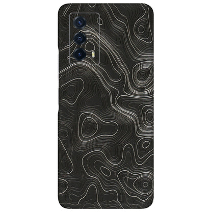 IQOO Phone Skins (All Models) - Abstract White Line Map - 3D Embossed Finish (L-269) IQOO Z5