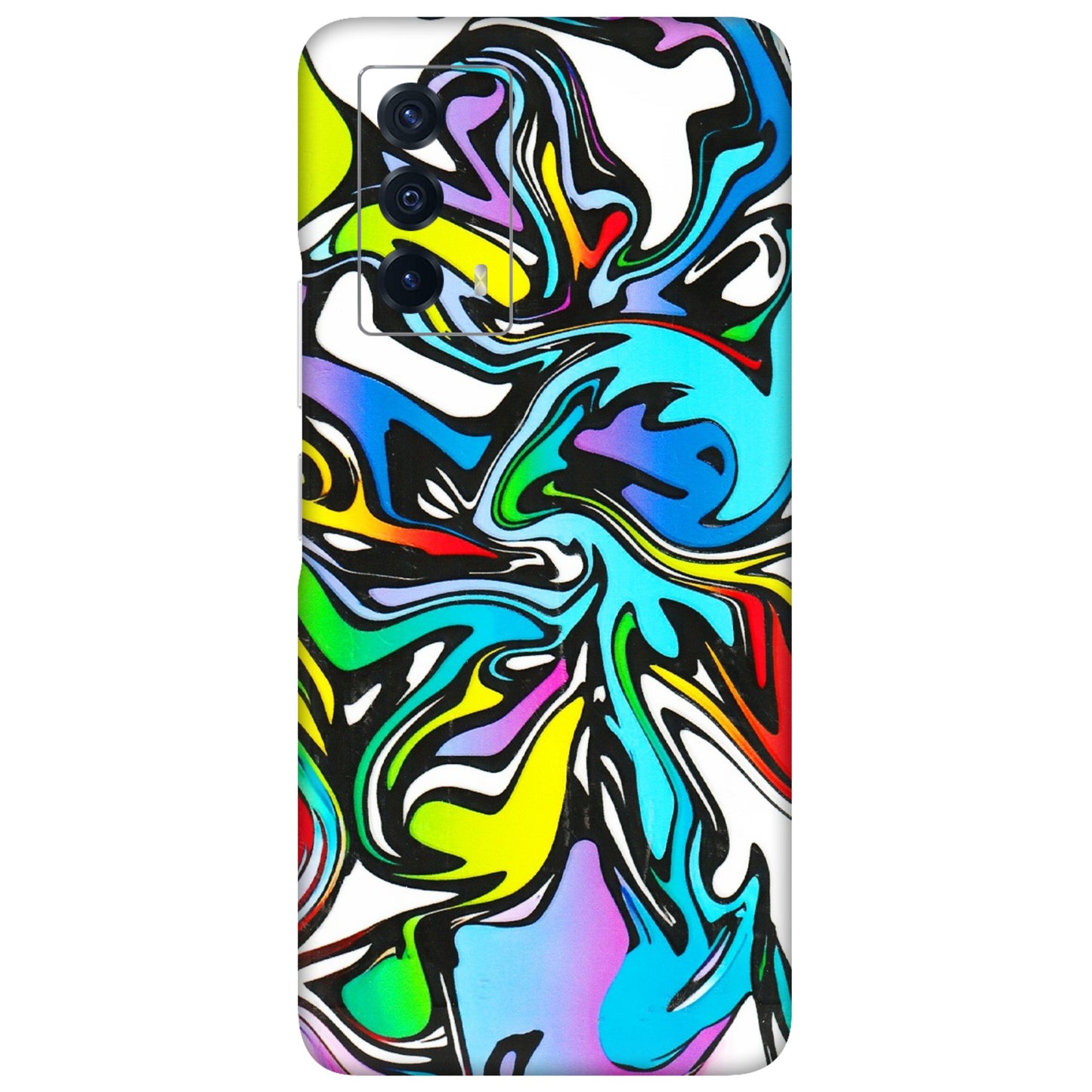IQOO Phone Skins (All Models) - Abstract Colour Paints - 3D Embossed Finish (L-271) IQOO Z5