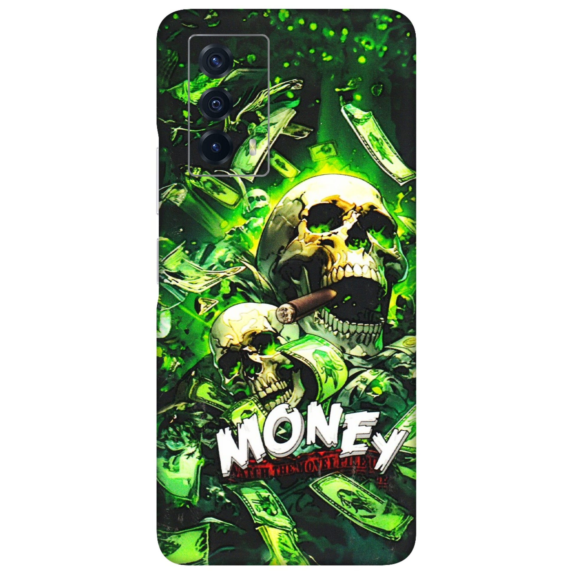IQOO Phone Skins (All Models) - Skull Money - 3D Embossed Finish (L-303) IQOO Z5