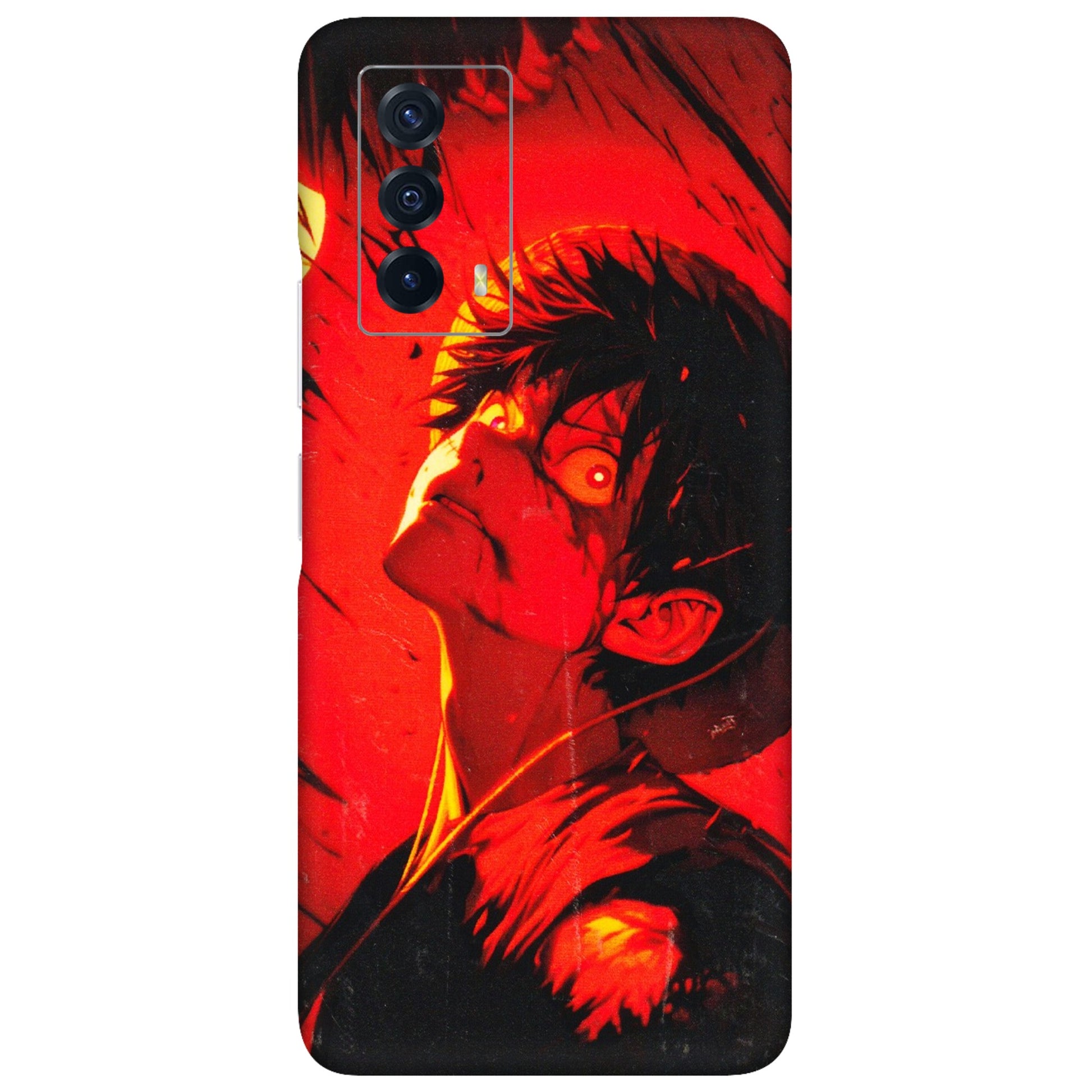 IQOO Phone Skins (All Models) - D.Luffy Power Up One Piece Anime - 3D Embossed Finish (L-326) IQOO Z5