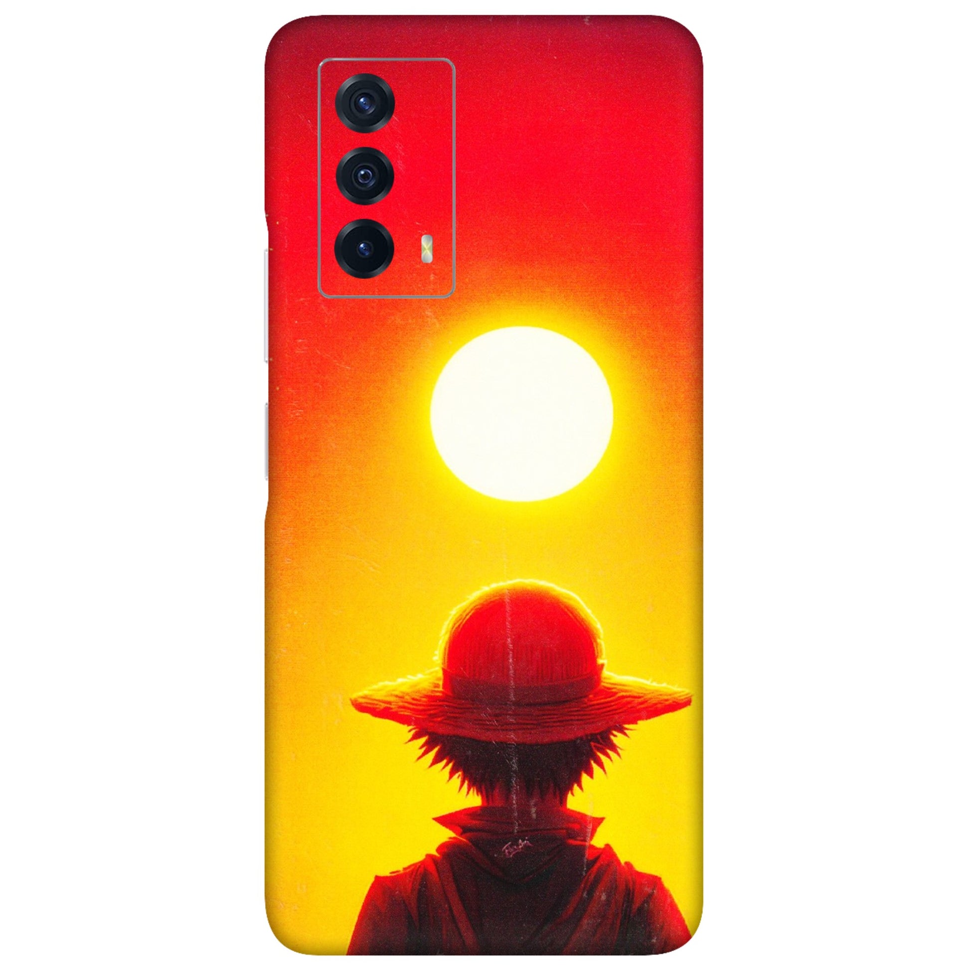IQOO Phone Skins (All Models) - Cool Sunset With Monkey D.Luffy Anime - 3D Embossed Finish (L-329) IQOO Z5
