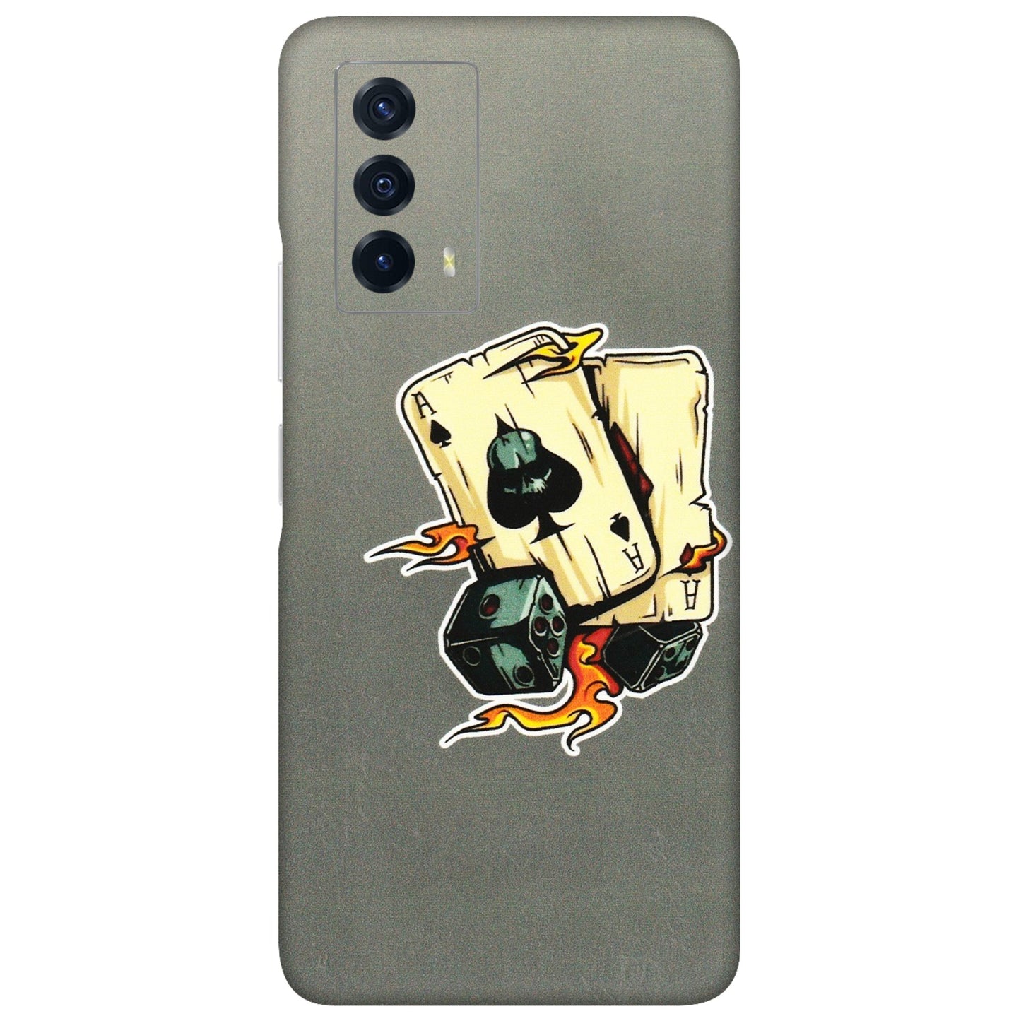 IQOO Phone Skins (All Models) - Grey Cards Of Ace - 3D Embossed Finish (L-77) IQOO Z5