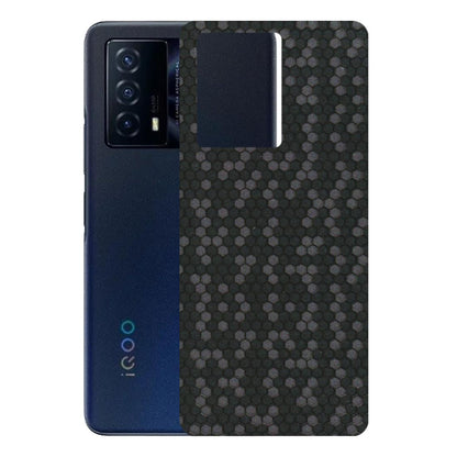 IQOO Phone Skins (All Models) - Black Grey Honeycomb Sober - 3D Embossed Finish (L-85) IQOO Z5