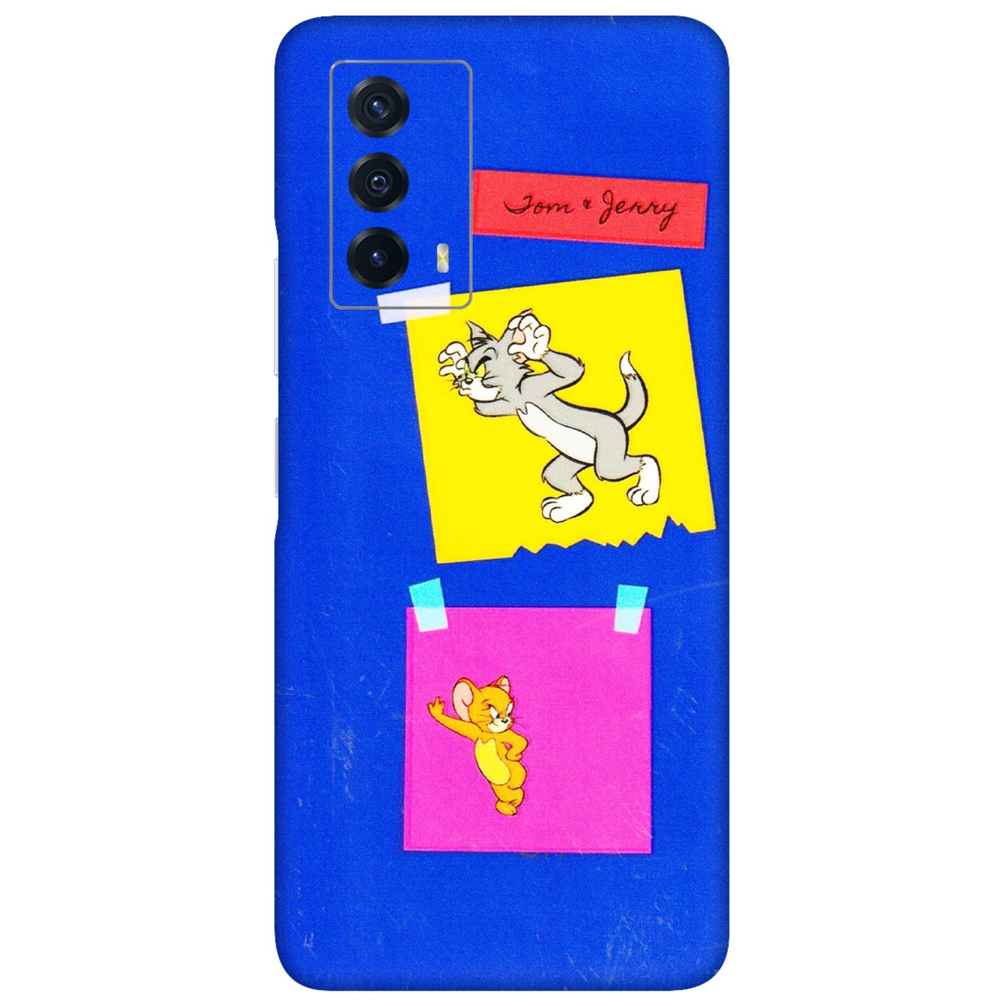 IQOO Phone Skins (All Models) - Tom N Jerry Sticky Notes - 3D Embossed Finish (L-88) IQOO Z5