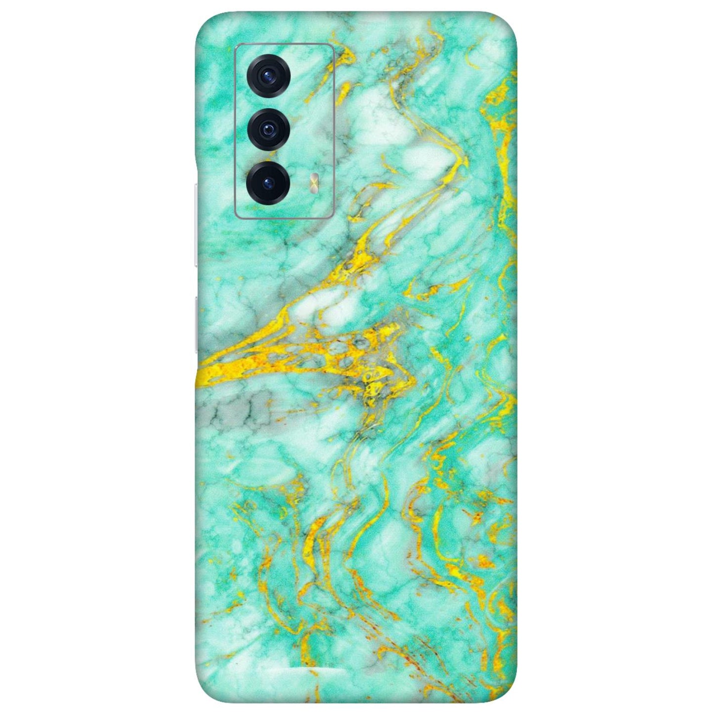 IQOO Phone Skins (All Models) - Green And Gold Marble Feel - Matte Finish (M-16) IQOO Z5