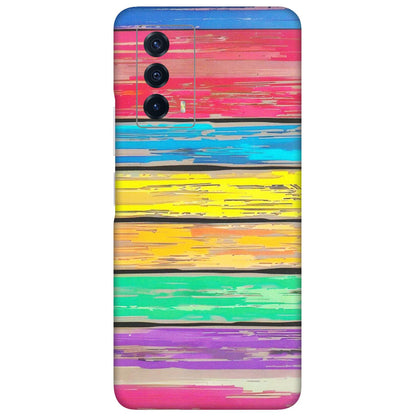 IQOO Phone Skins (All Models) - Multi Colour Wooden Wall - Matte Finish (M-96) IQOO Z5