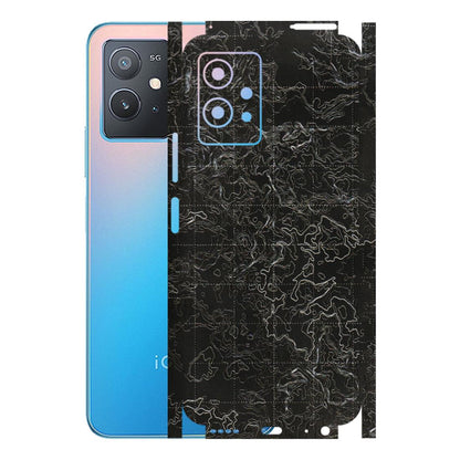 IQOO Phone Skins (All Models) - Black map Texture - 3D Embossed Finish (L-201) IQOO Z6 5G