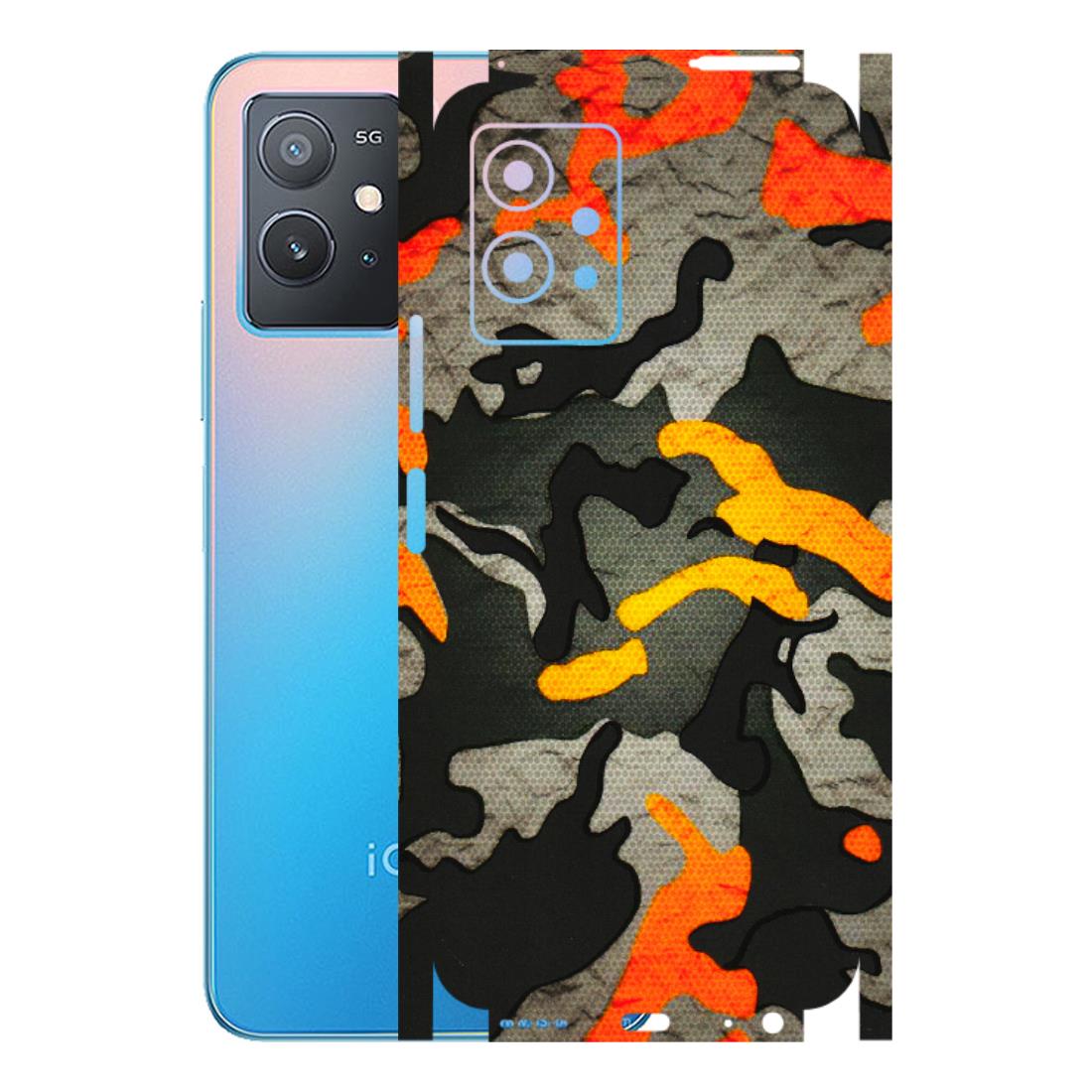 IQOO Phone Skins (All Models) - Orange Camouflage - 3D Embossed Finish (L-204) IQOO Z6 5G