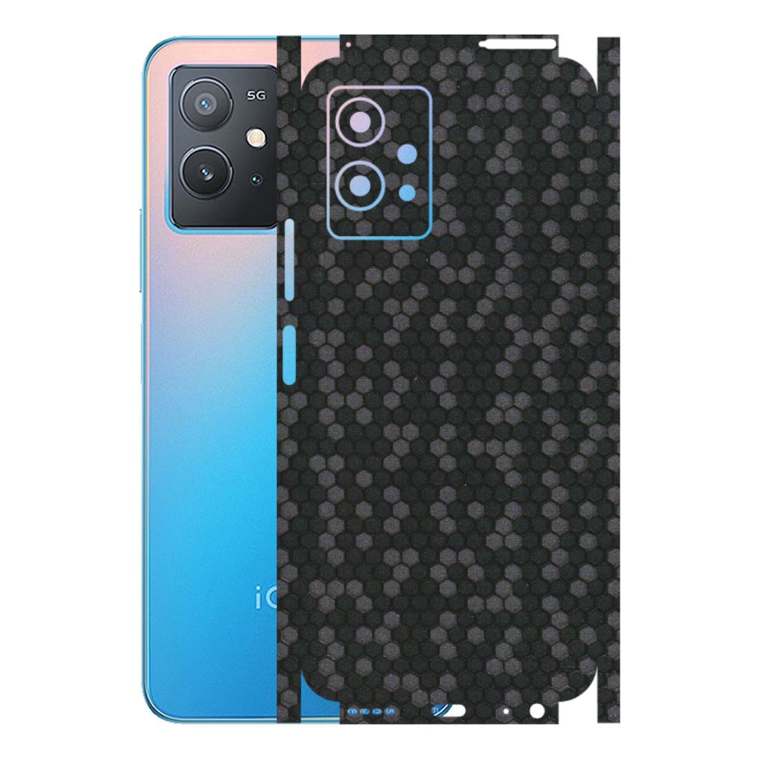 IQOO Phone Skins (All Models) - Black Grey Honeycomb Sober - 3D Embossed Finish (L-85) IQOO Z6 5G