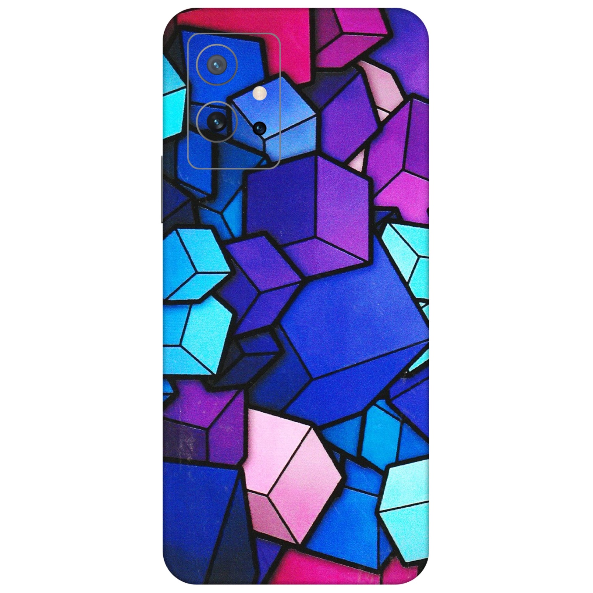 IQOO Phone Skins (All Models) - Cube Doodle - 3D Embossed Finish (L-141) IQOO Z6 5G