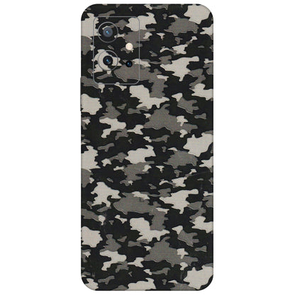 IQOO Phone Skins (All Models) - Black/Grey Camoflaunge - 3D Embossed Finish (L-142) IQOO Z6 5G