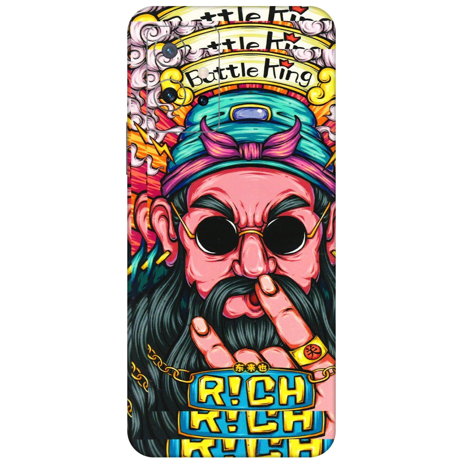 IQOO Phone Skins (All Models) - Battle King Dude Face - 3D Embossed Finish (L-178) IQOO Z6 5G