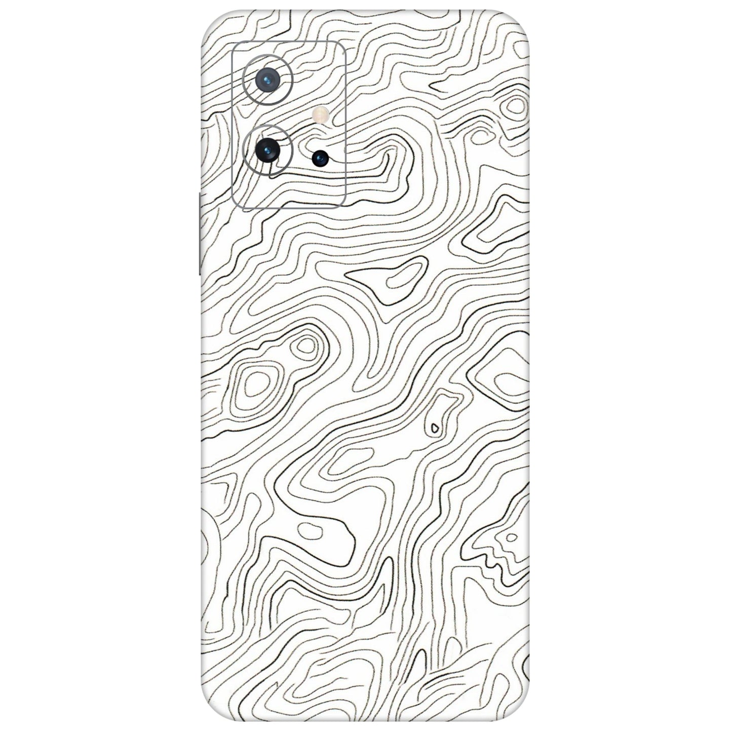 IQOO Phone Skins (All Models) - White Black Swirls - 3D Embossed Finish (L-219) IQOO Z6 5G