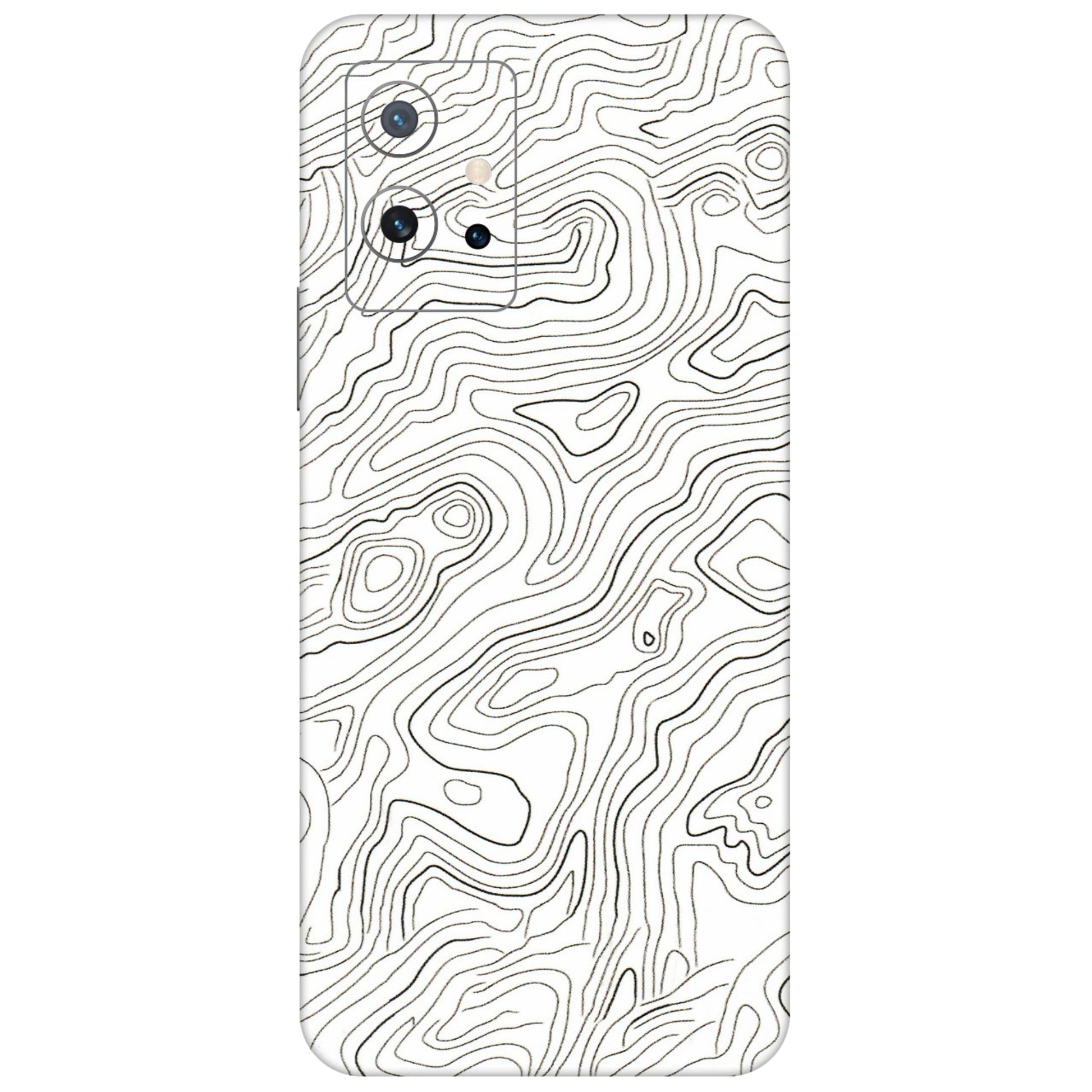 IQOO Phone Skins (All Models) - White Black Swirls - 3D Embossed Finish (L-219) IQOO Z6 5G