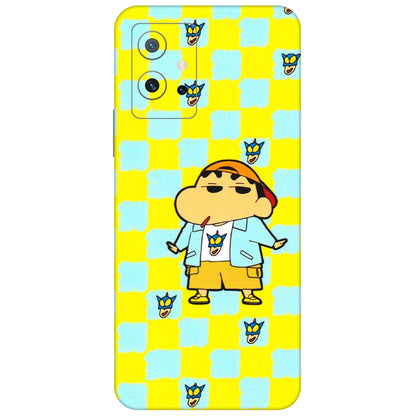 IQOO Phone Skins (All Models) - Yellow Blue Shinchan Cute - 3D Embossed Finish (L-221) IQOO Z6 5G