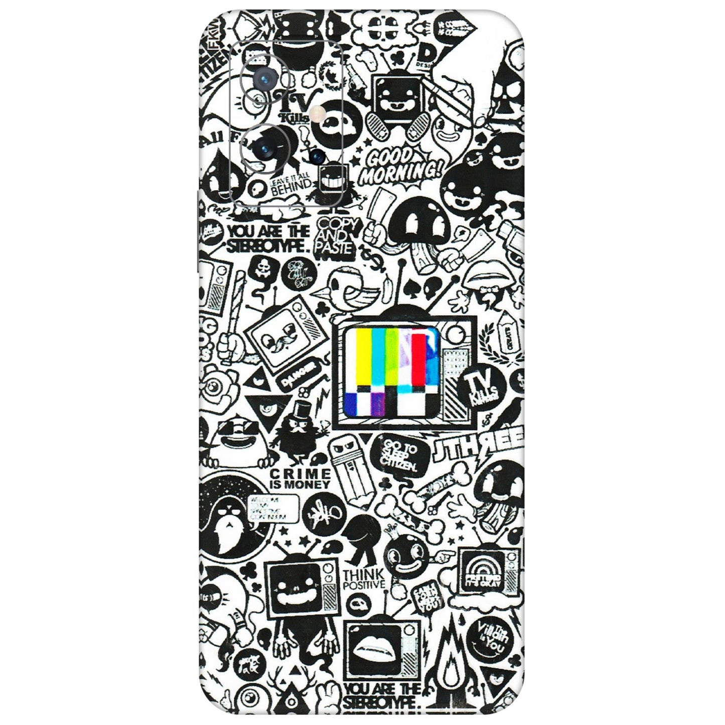 IQOO Phone Skins (All Models) - Doodles Positive Art - 3D Embossed Finish (L-263) IQOO Z6 5G