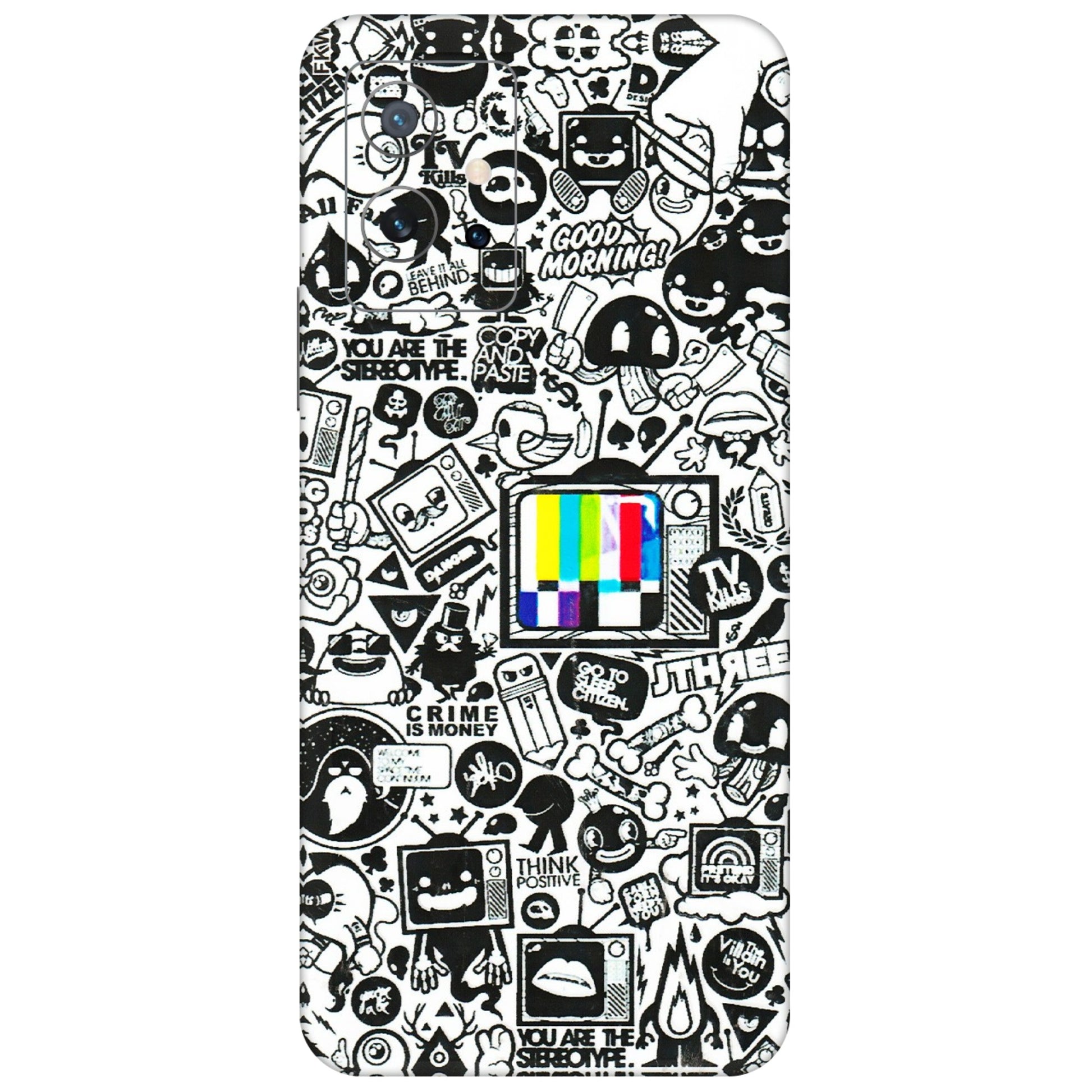 IQOO Phone Skins (All Models) - Doodles Positive Art - 3D Embossed Finish (L-263) IQOO Z6 5G