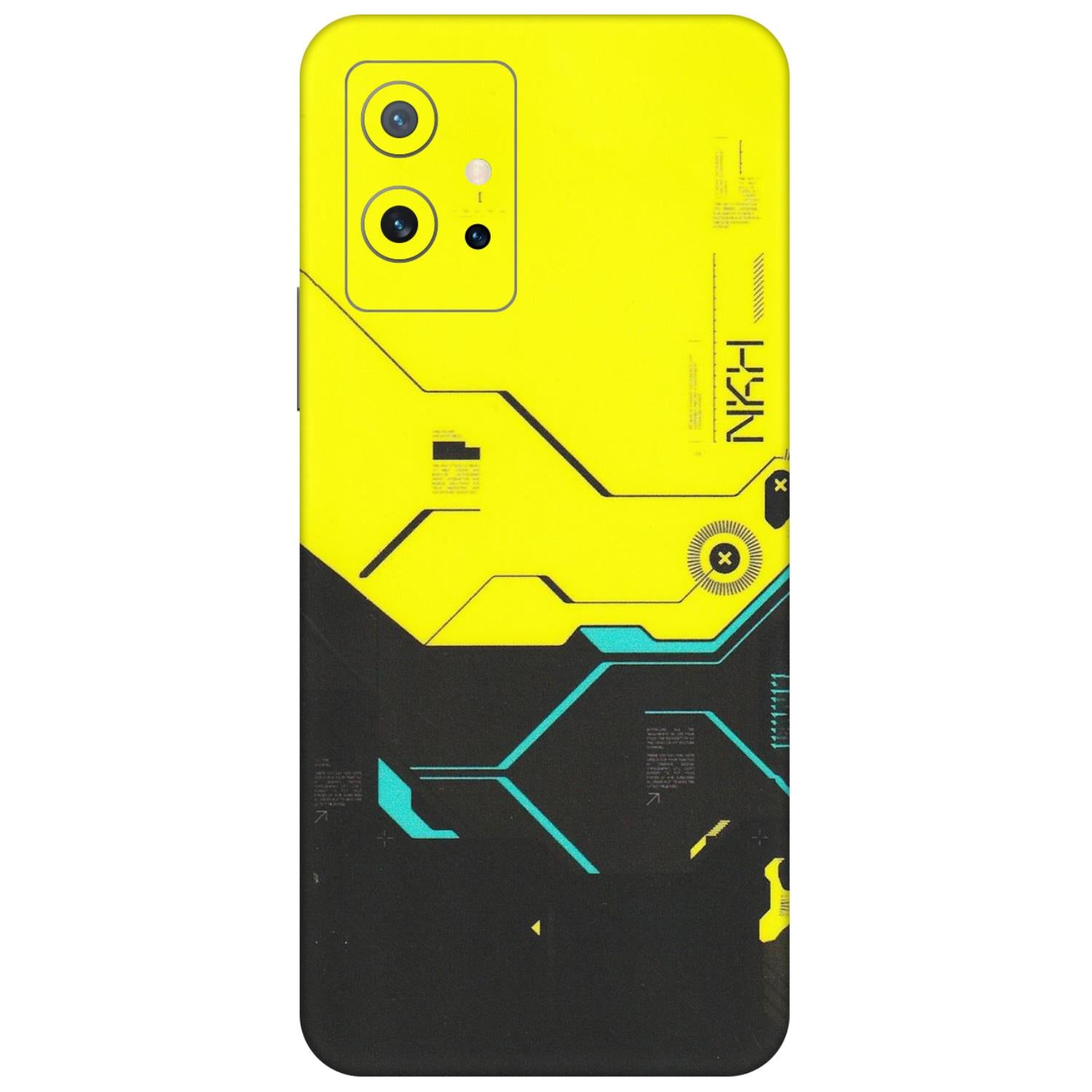 IQOO Phone Skins (All Models) - Black Yellow Technica - Matte Finish (M-53) IQOO Z6 5G