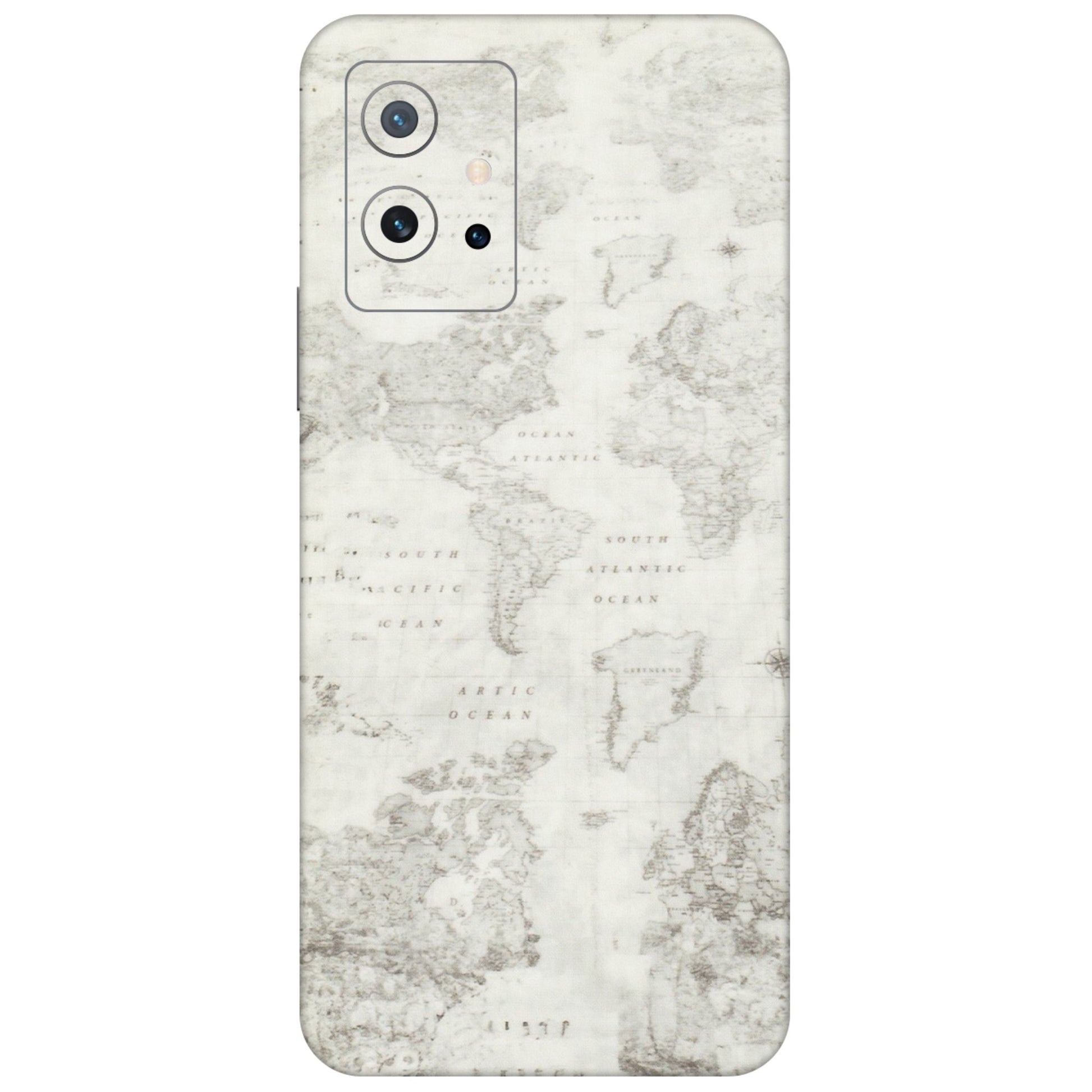 IQOO Phone Skins (All Models) - World Travel Map - Transparent Finish (T-04) IQOO Z6 5G